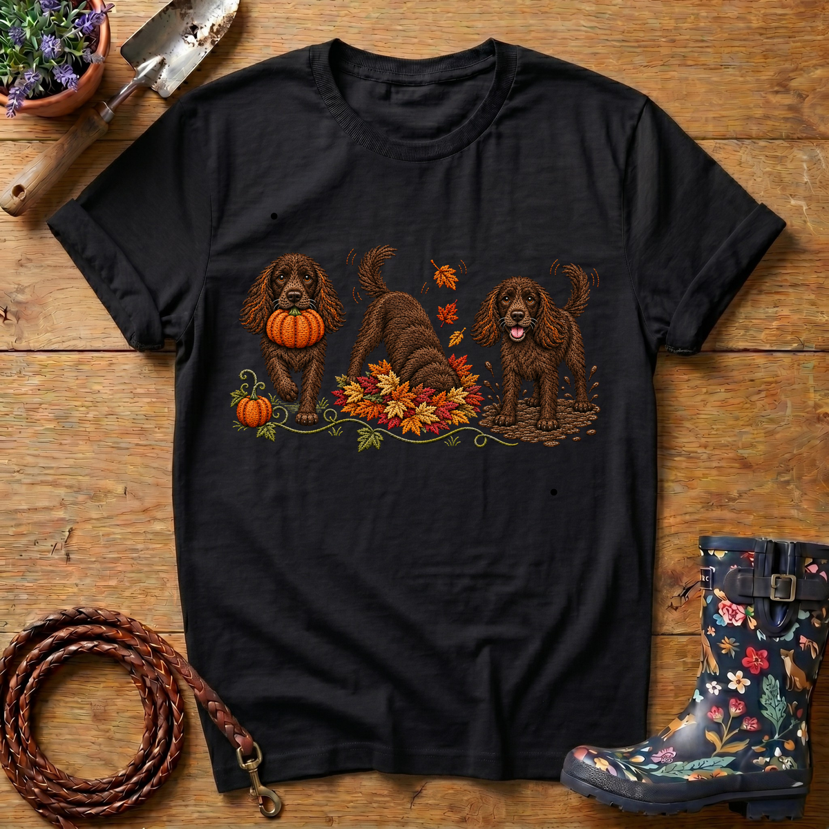 Autumn Spaniel (liver embroidery effect)
