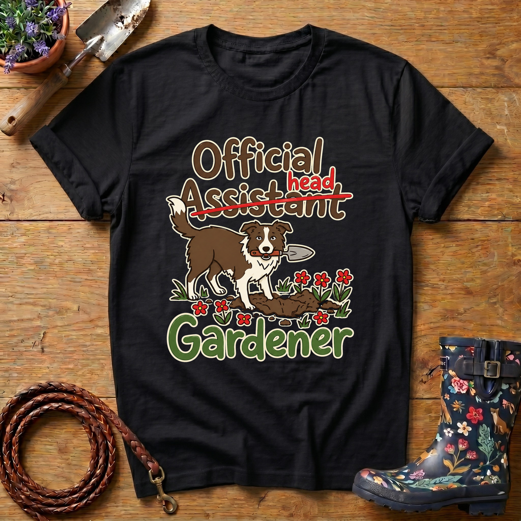 Boarder Collie Official Head Gardener T-shirt