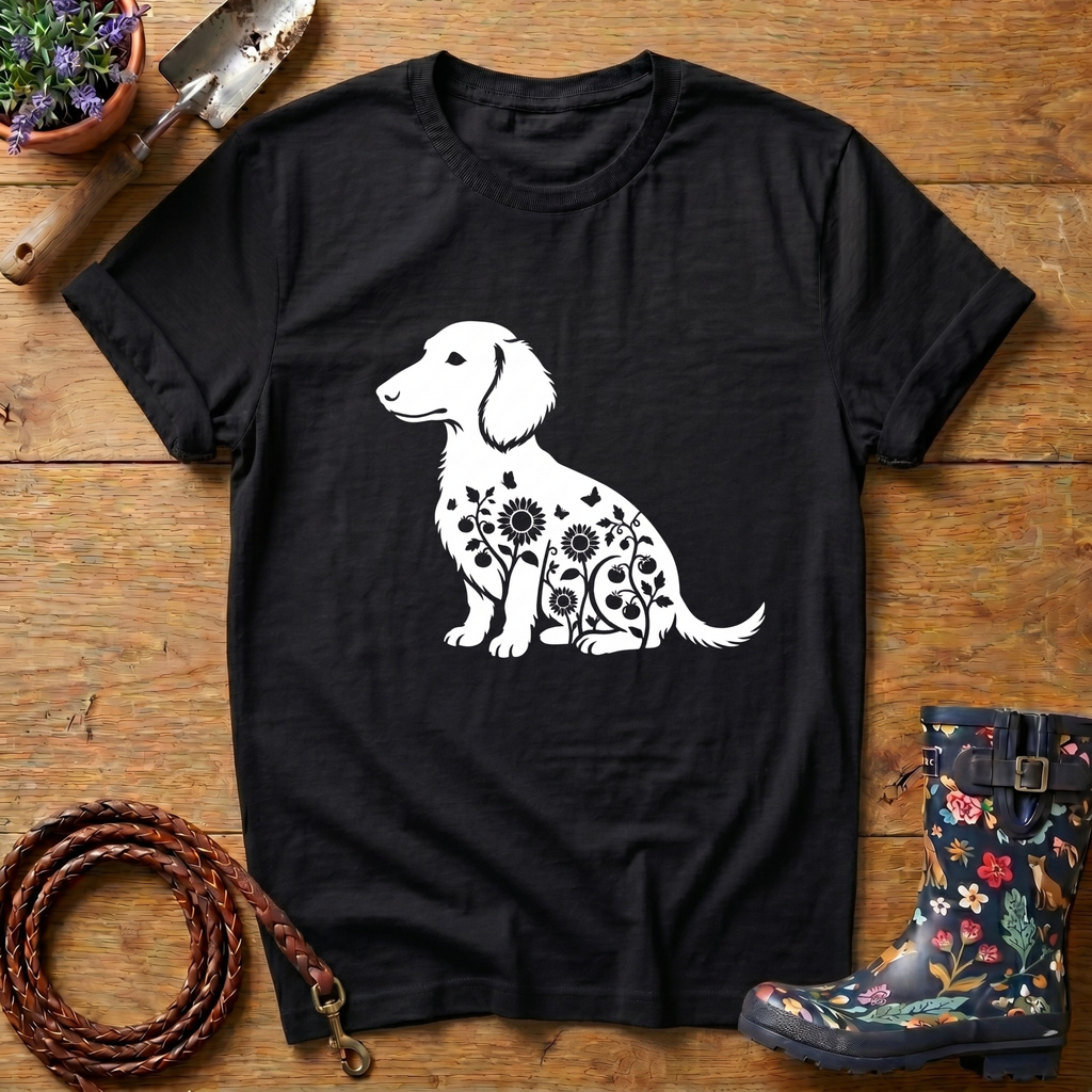 Dachshund Sunflowers & Butterfly T-shirt
