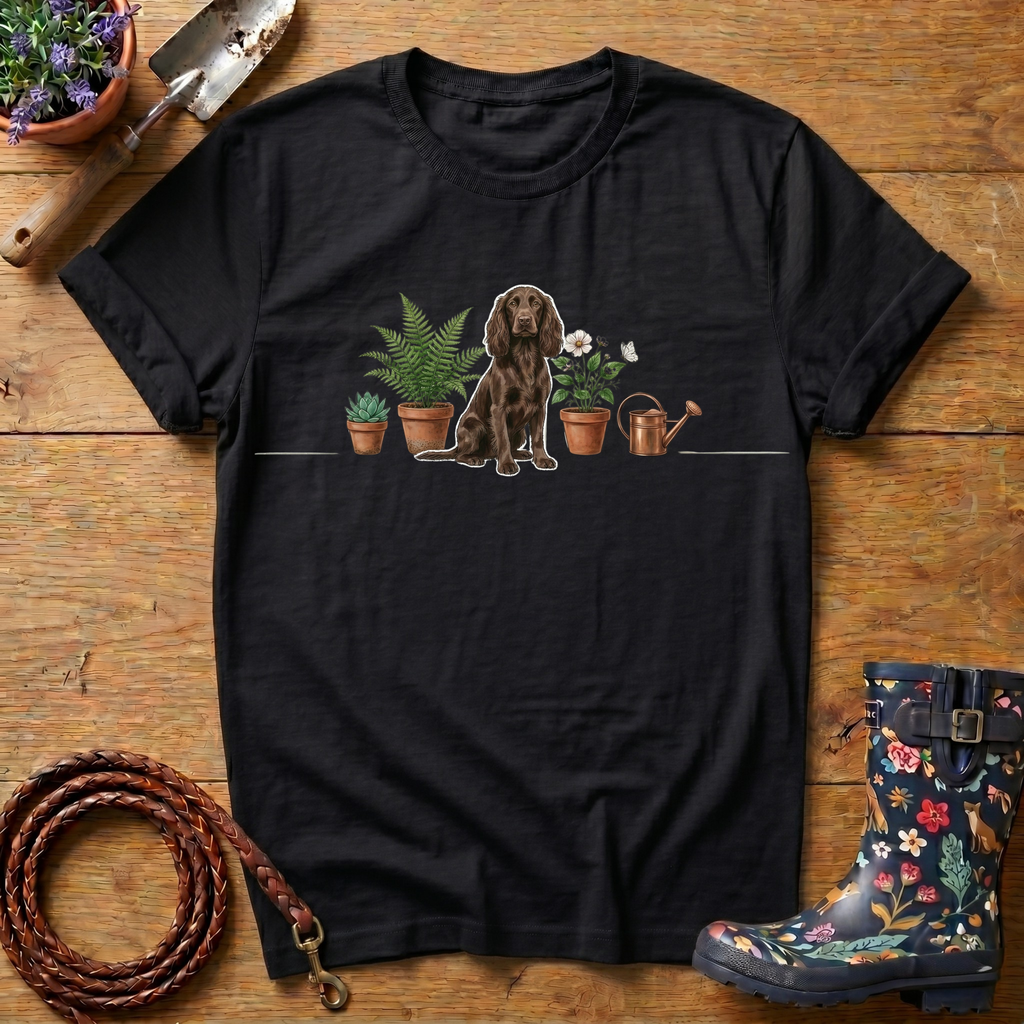 Spaniel Guarding Plants T-shirt