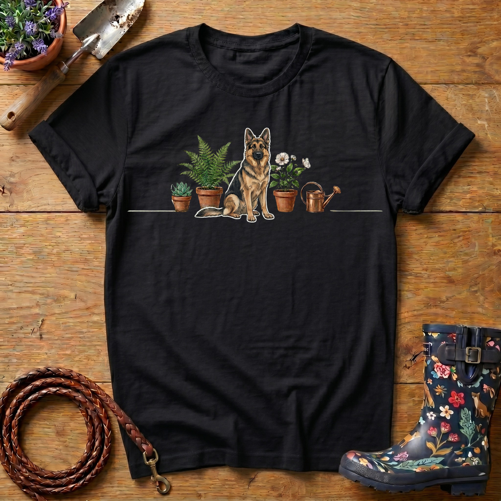 GSD Pot Plants & Watering can T-shirt