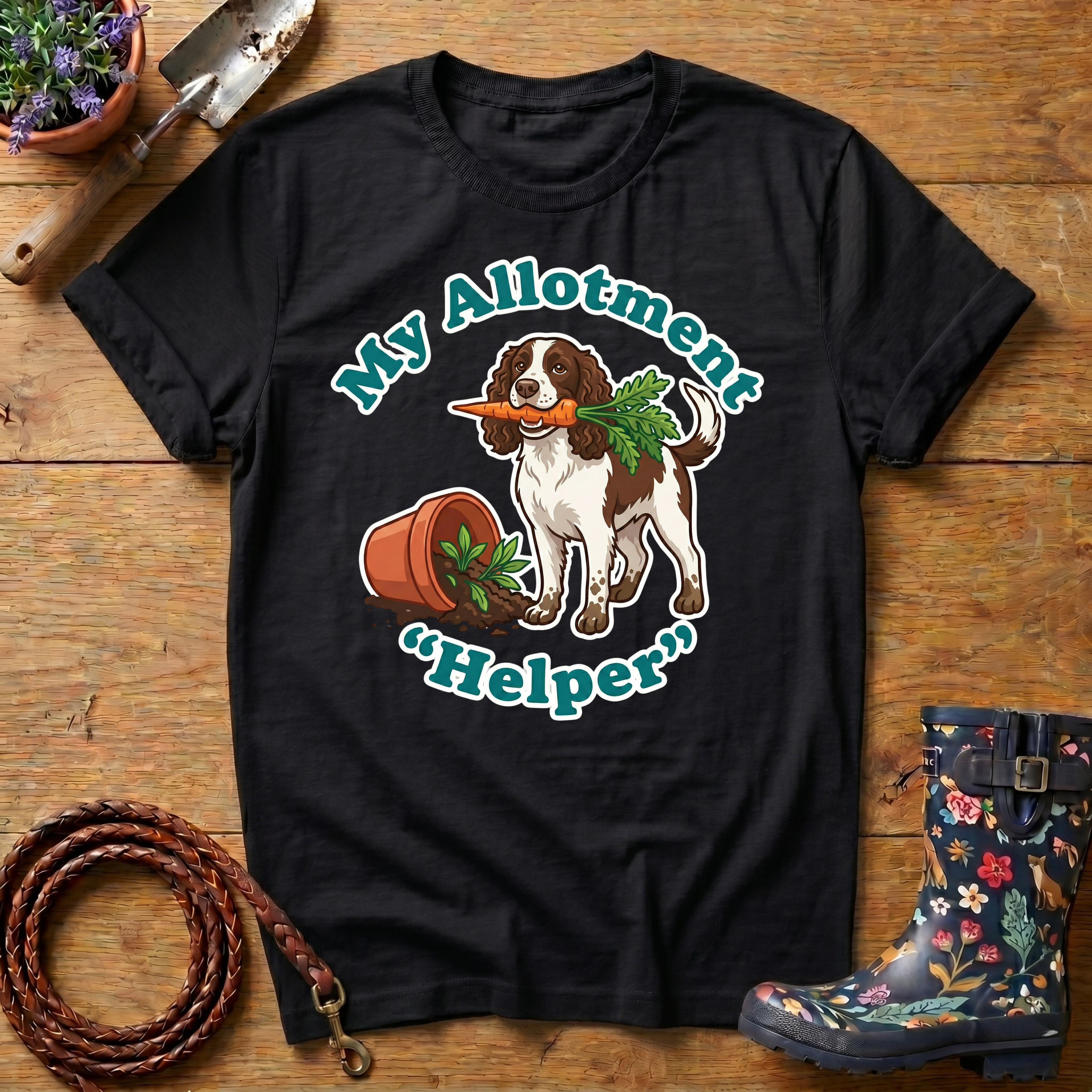 Spaniel My Allotment 'Helper' T-shirt