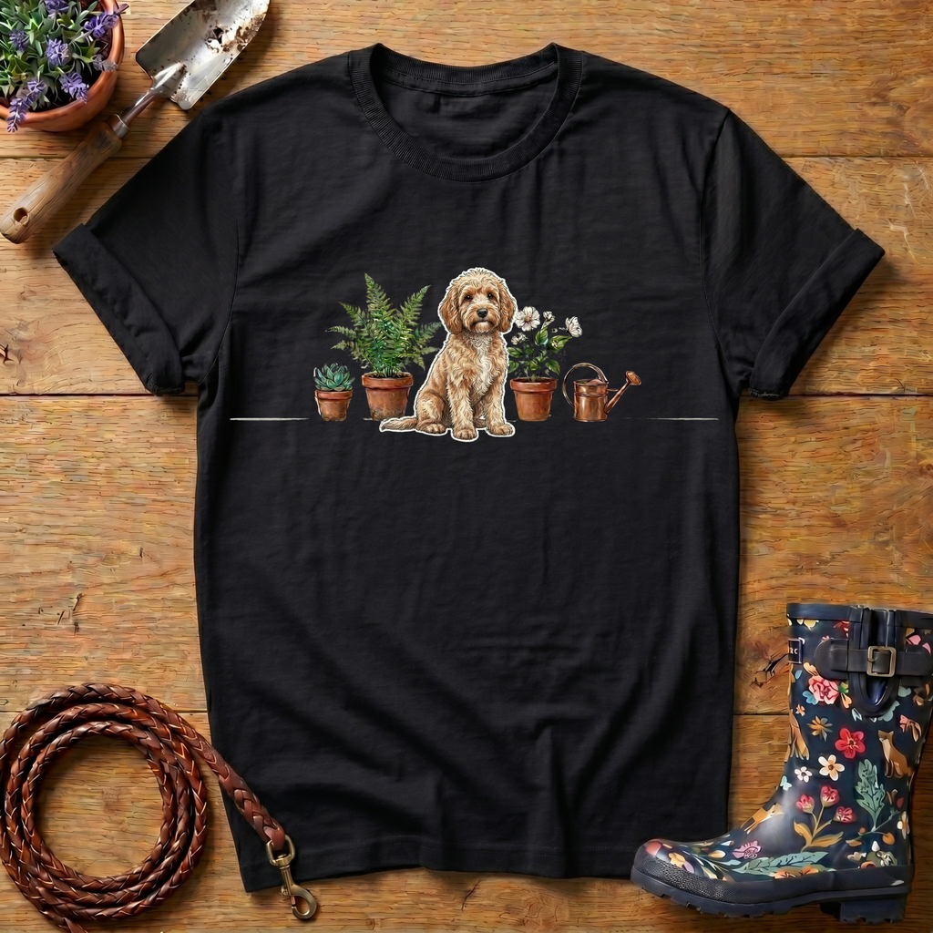 Cockapoo with Potted Plants T-shirt