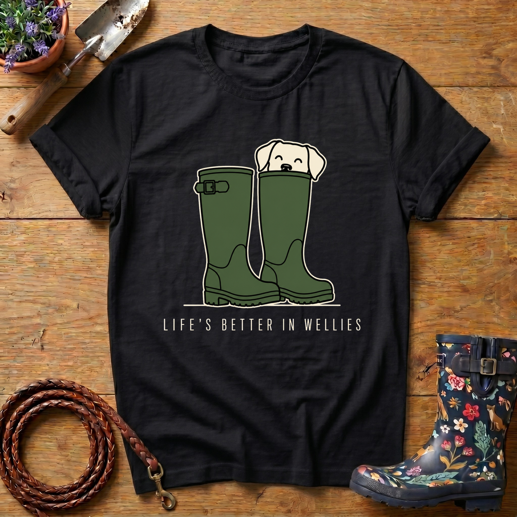 Life's Better In Wellies (green) T-shirt