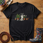 Border Collie Potted Plants T-shirt