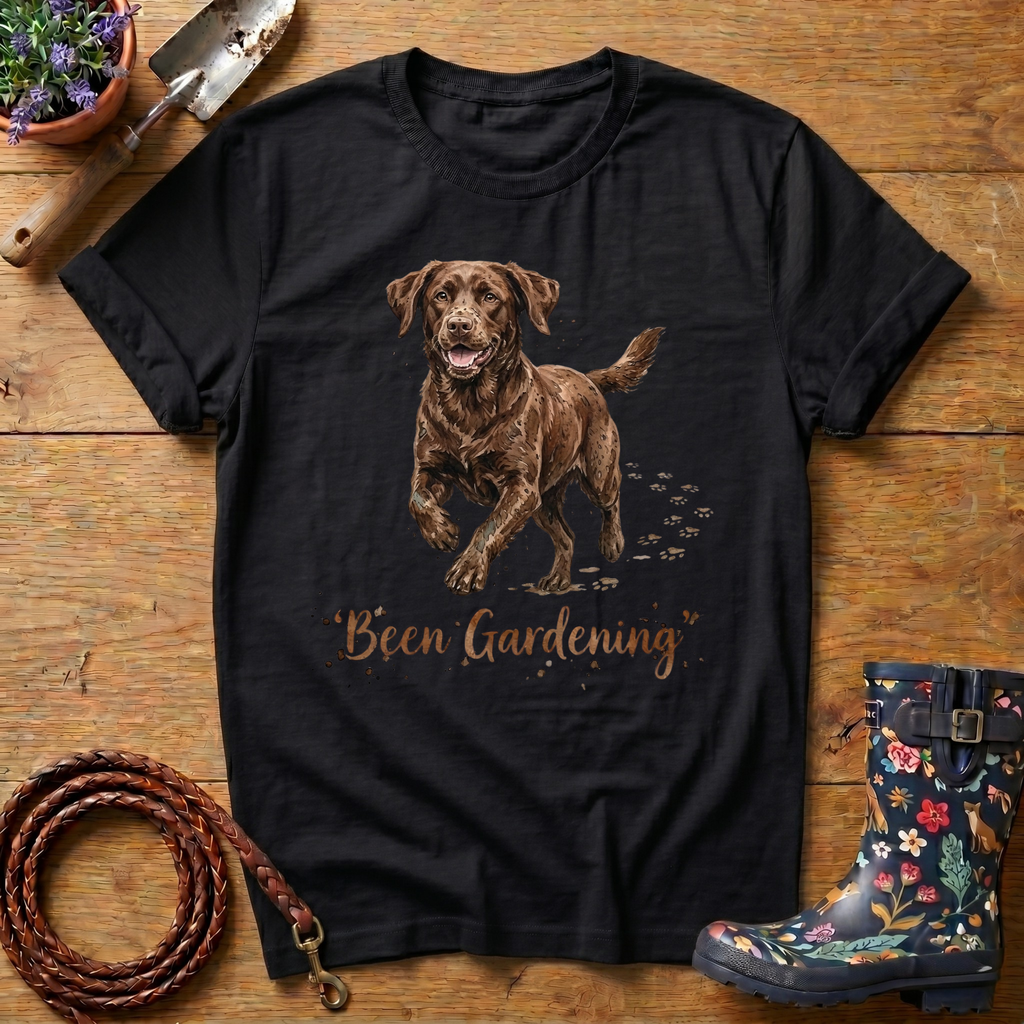 Chocolate Lab 'Been Gardening' T-shirt