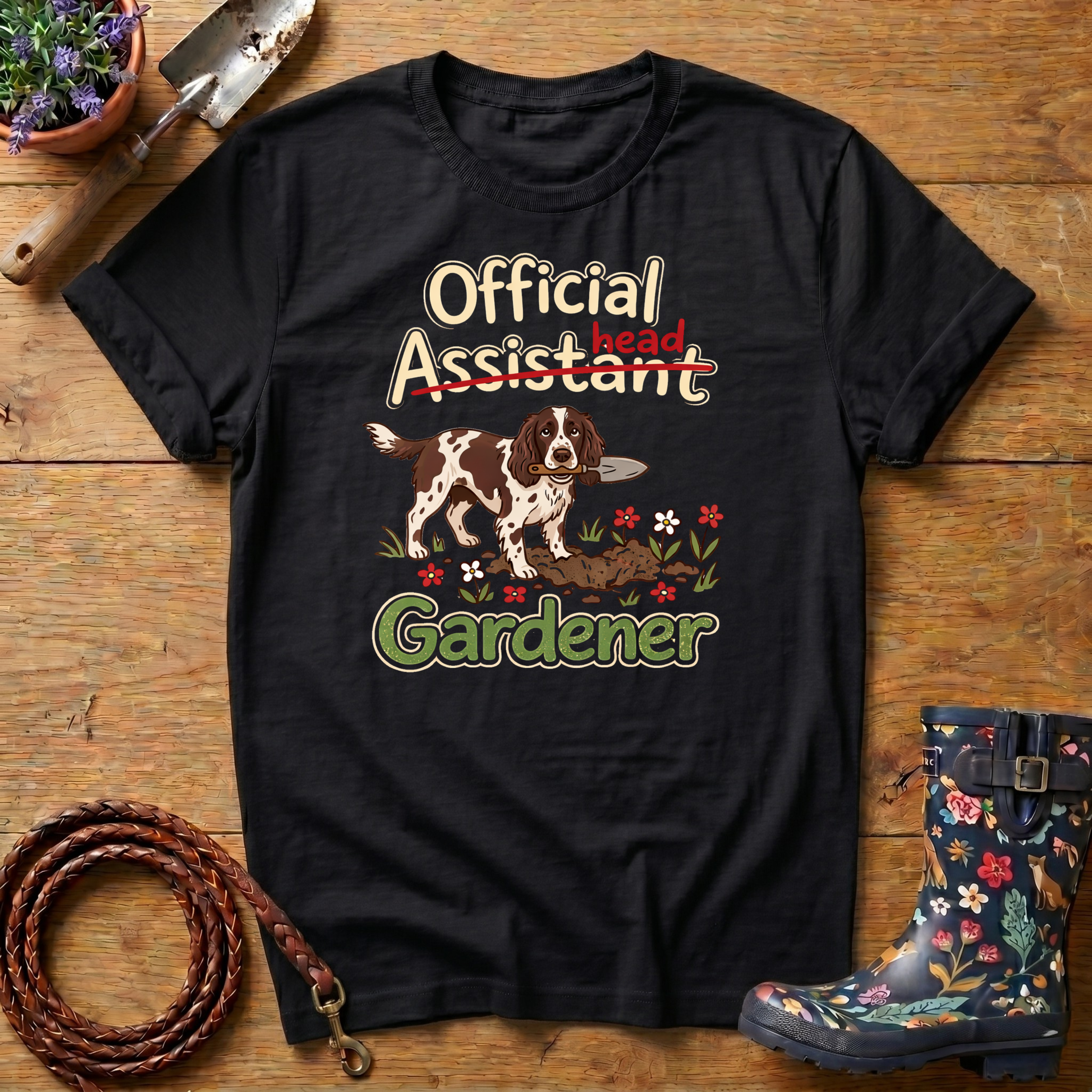 Spaniel Official Head Gardener T-shirt