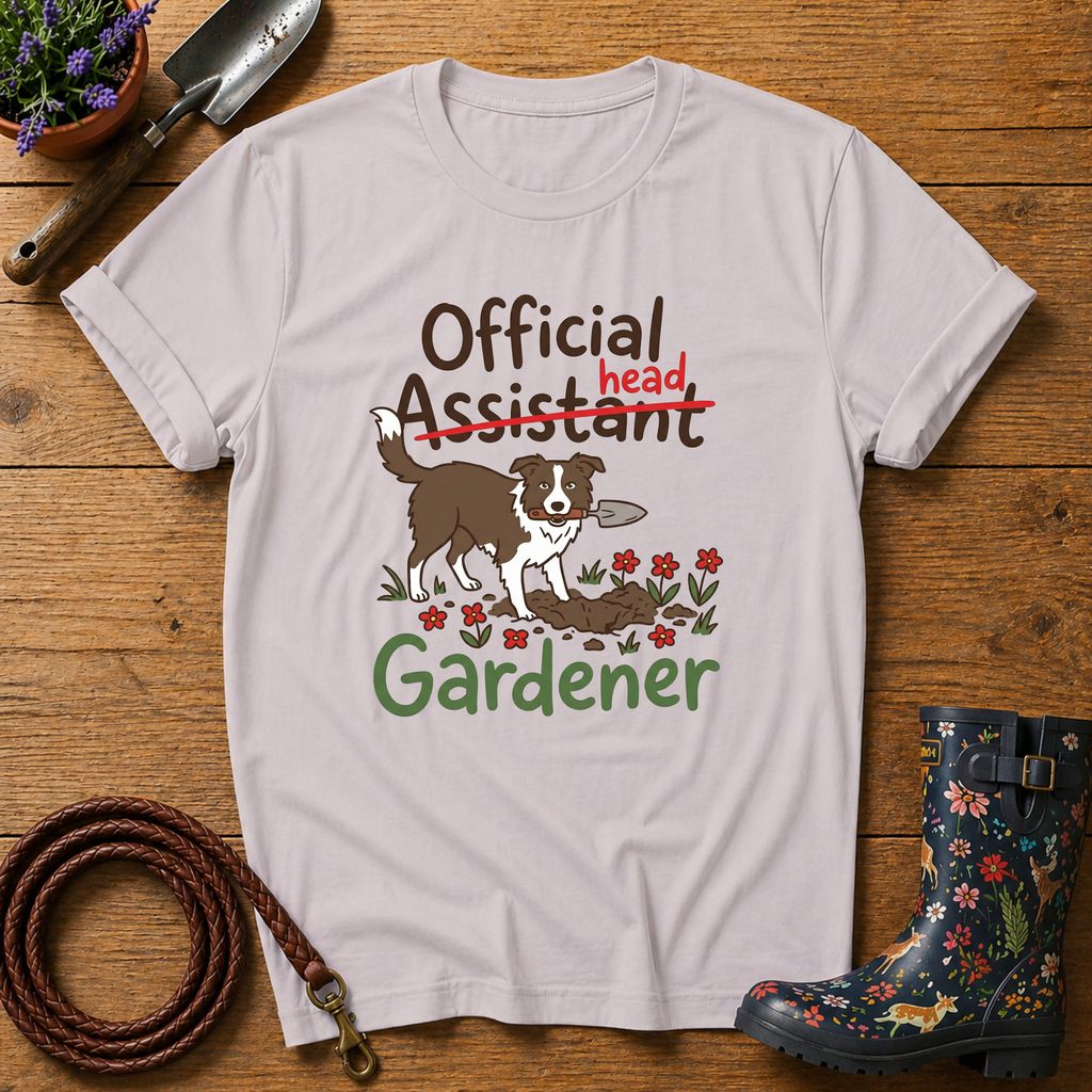 Boarder Collie Official Head Gardener T-shirt