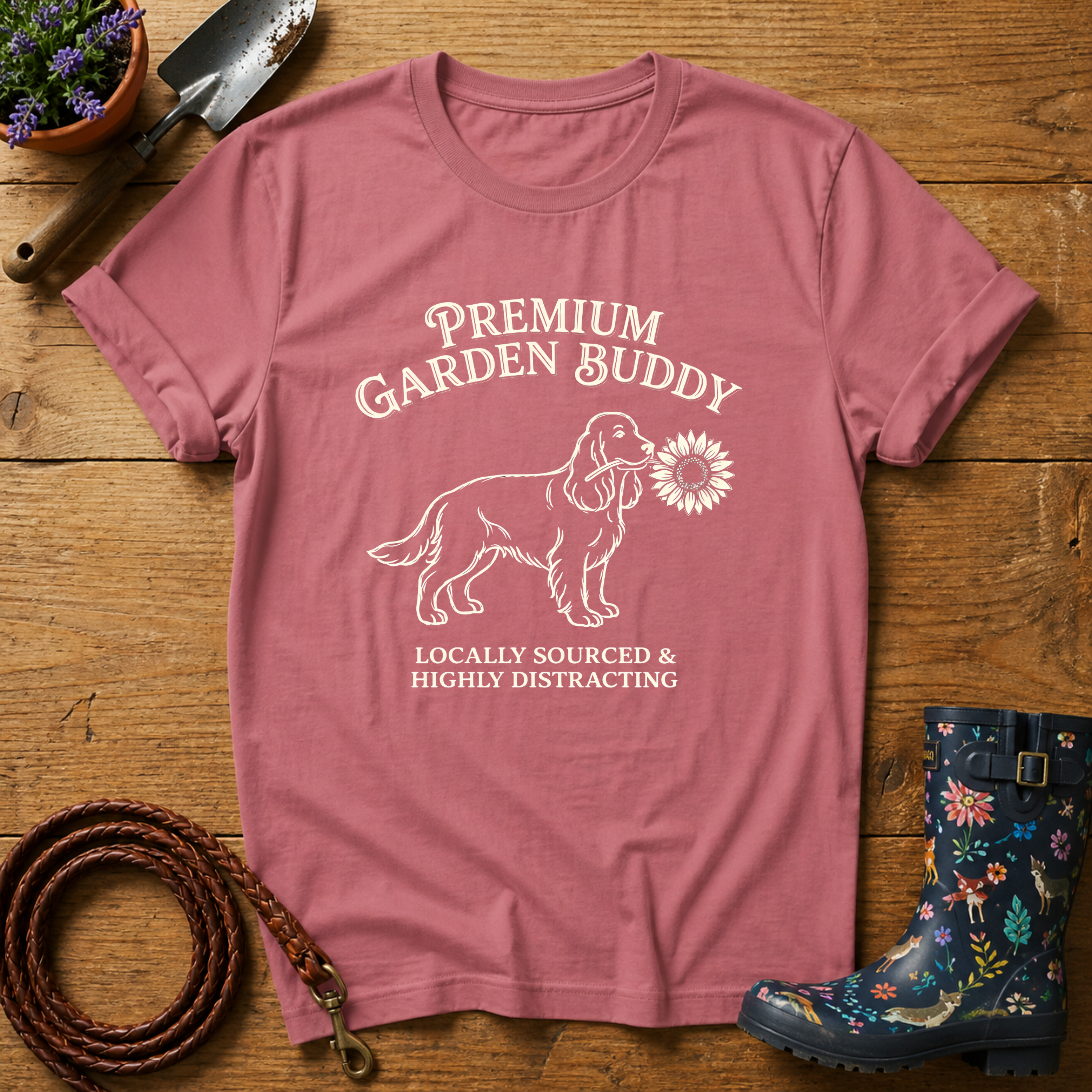 Spaniel Premium Garden Buddy T-shirt