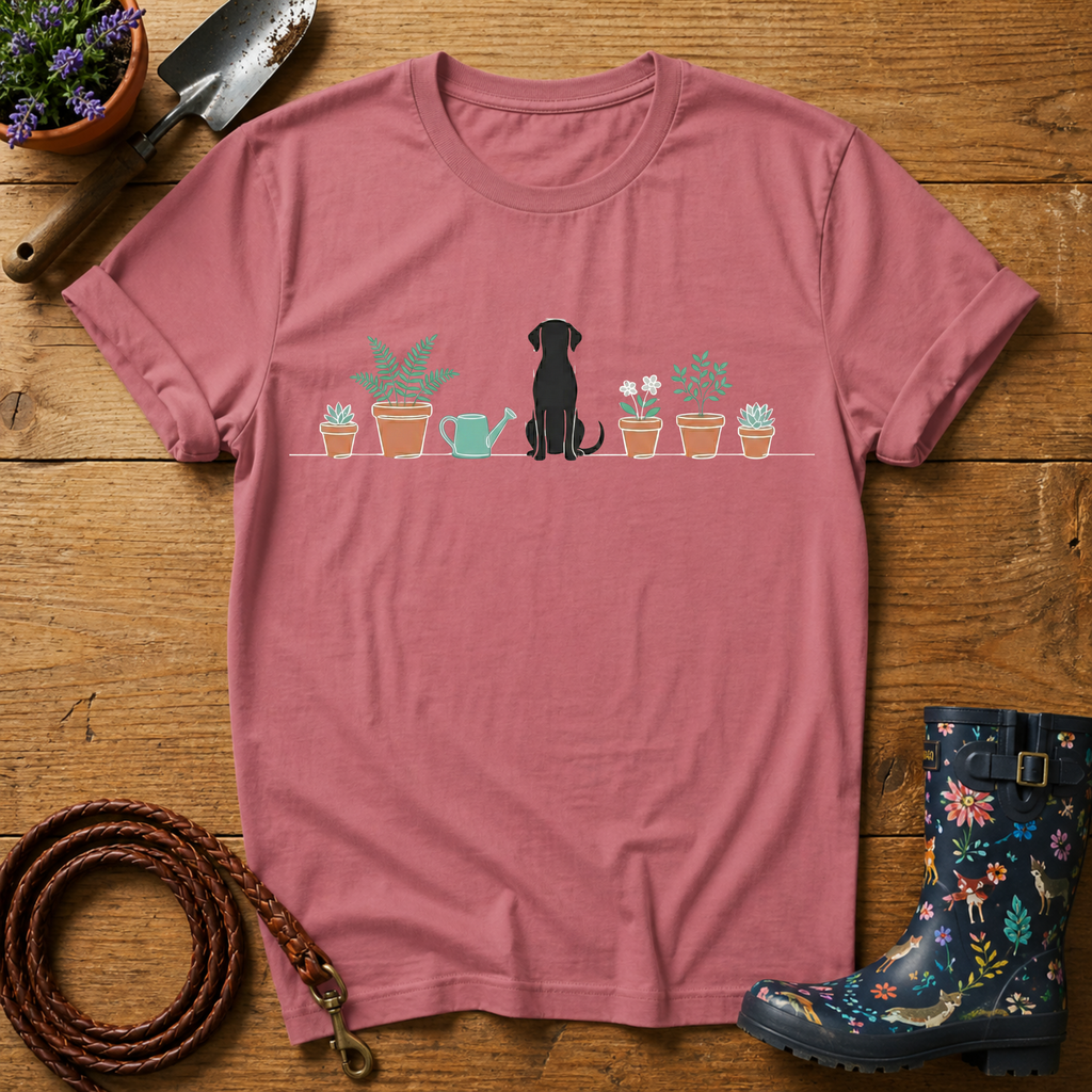 Labrador With Pot Plants T-shirt