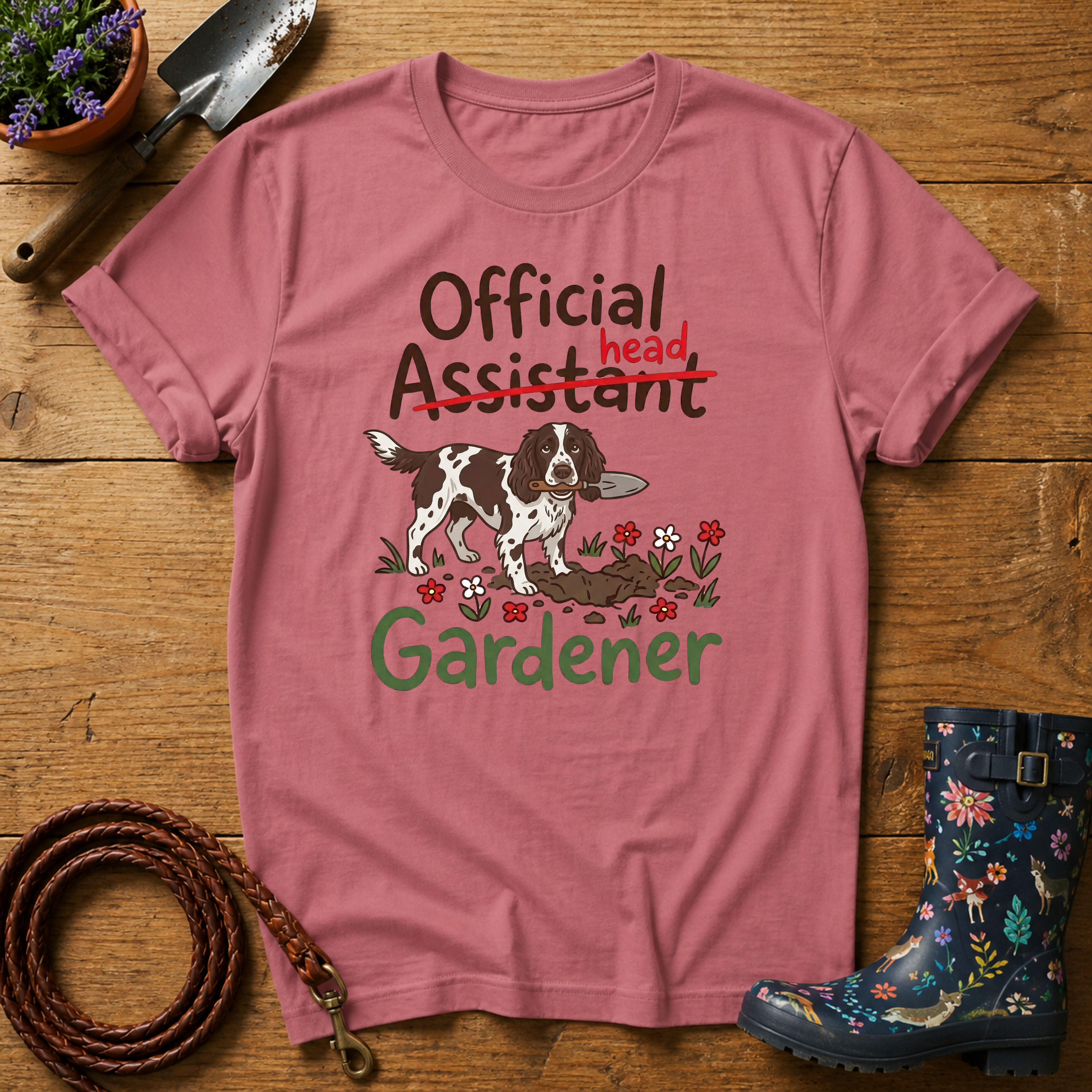 Spaniel Official Head Gardener T-shirt