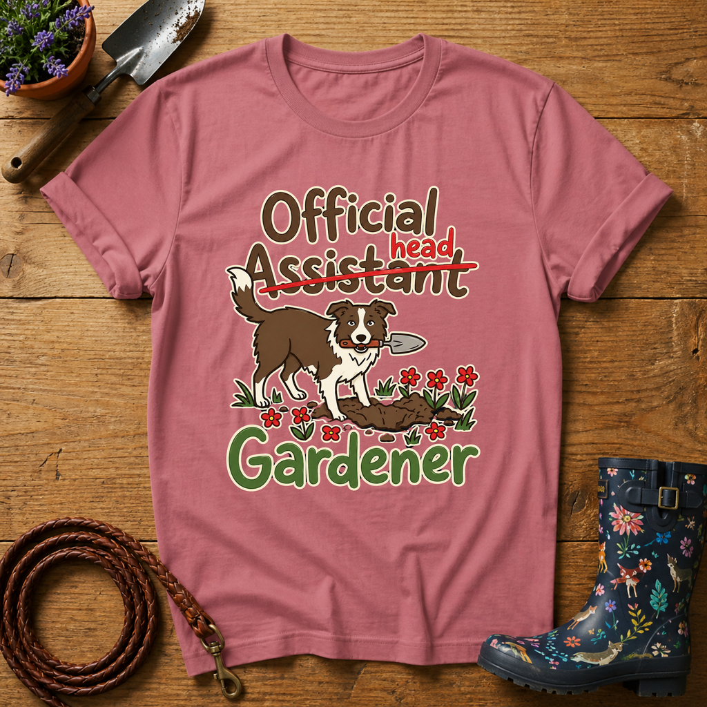 Boarder Collie Official Head Gardener T-shirt