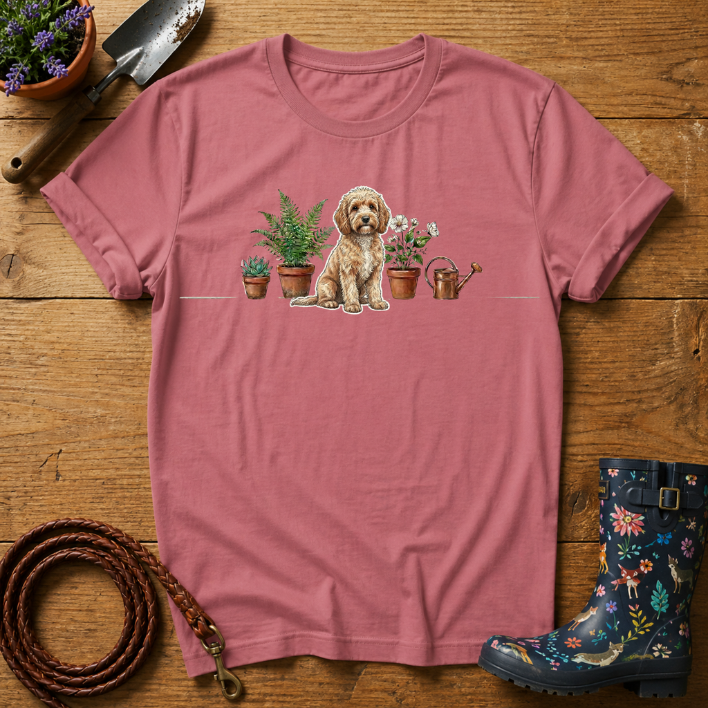 Cockapoo with Potted Plants T-shirt