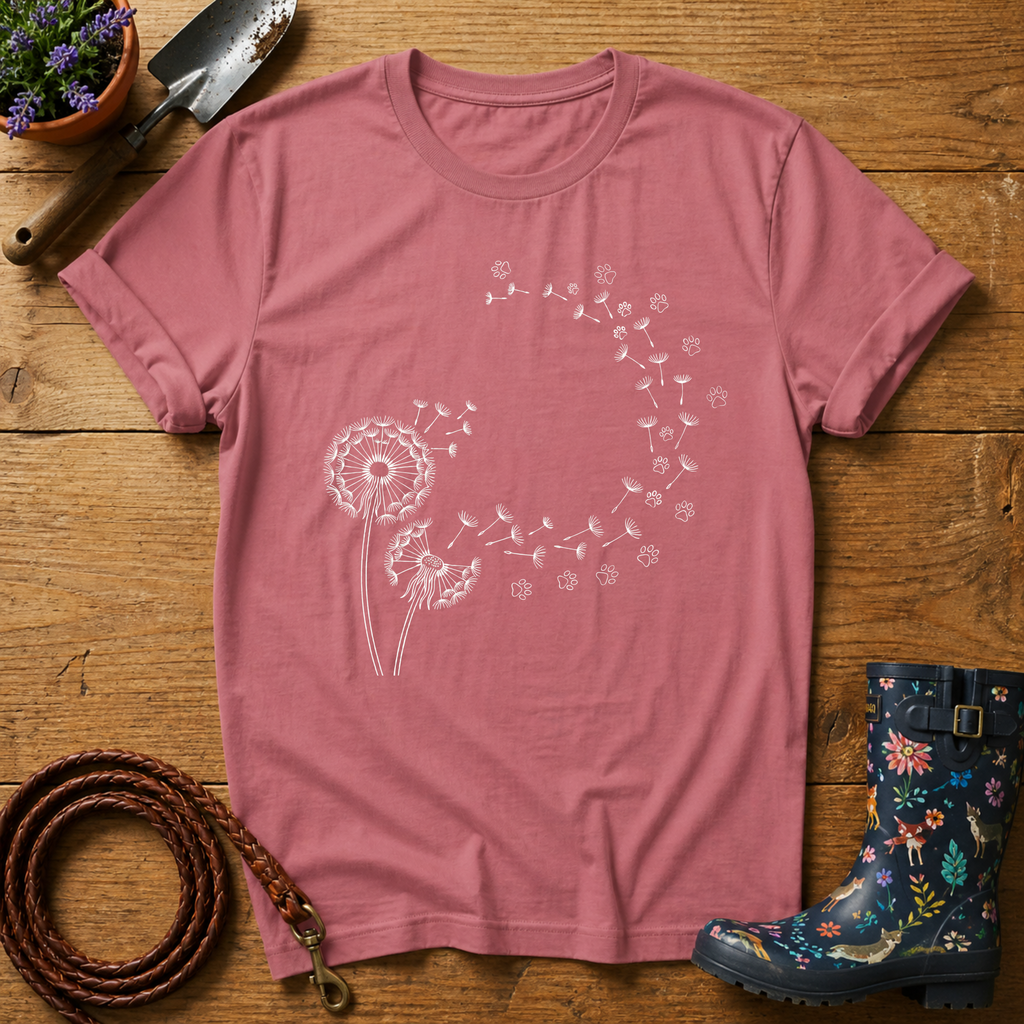 Dandelions & Paw Prints T-shirt