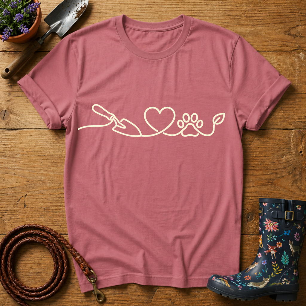 Trowel Heart Paw Vector T-shirt