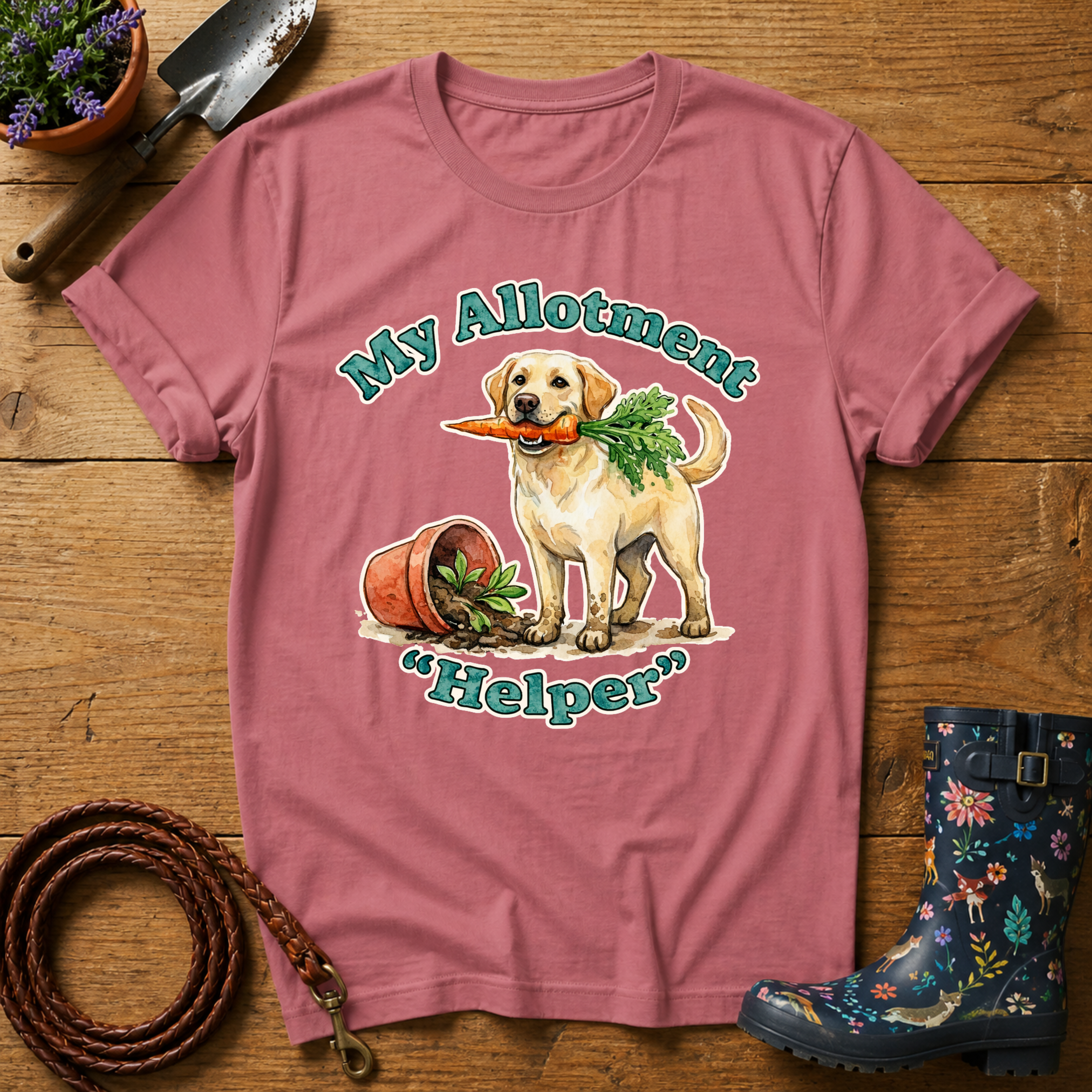 Labrador Allotment 'Helper' (watercolour) T-shirt