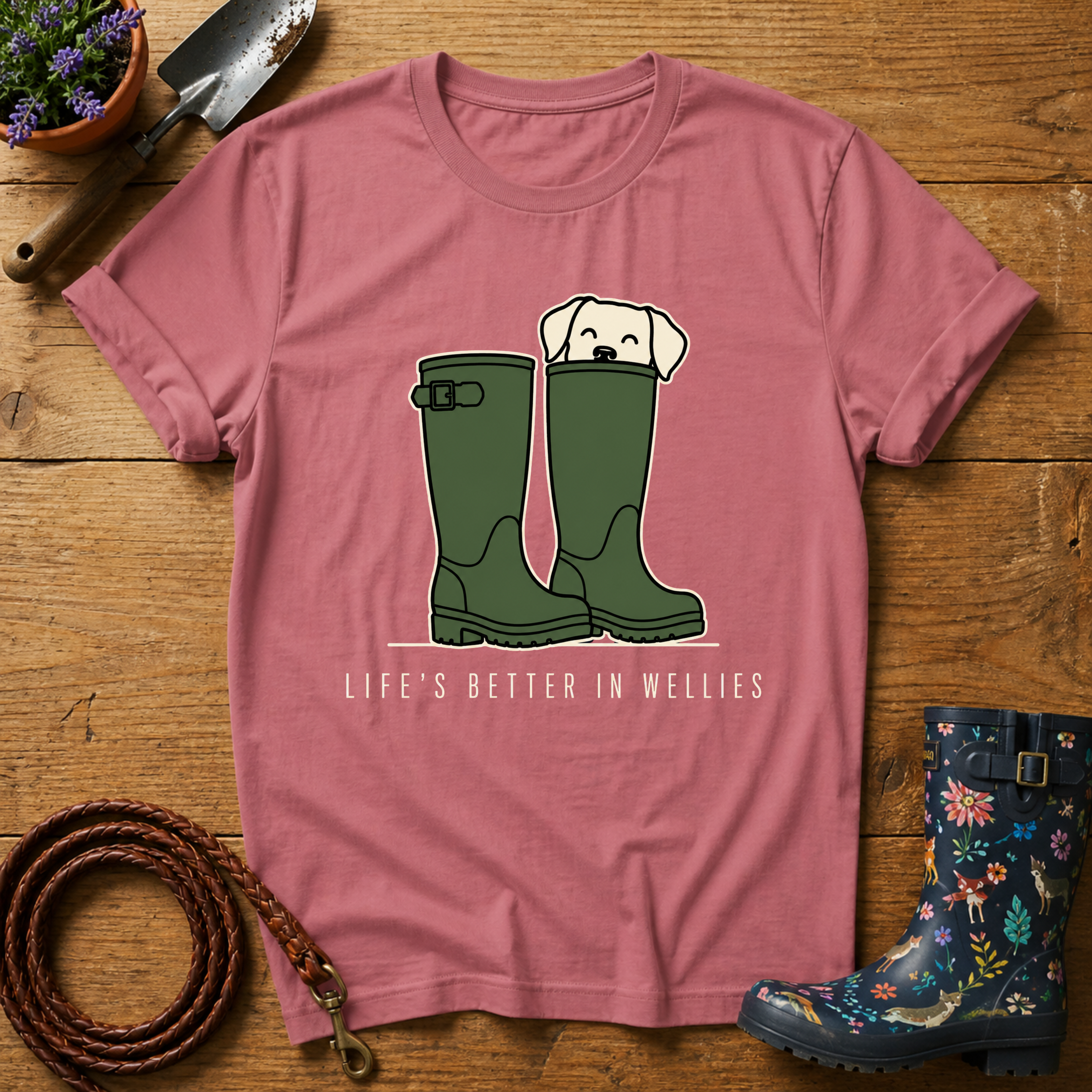Life's Better In Wellies (green) T-shirt