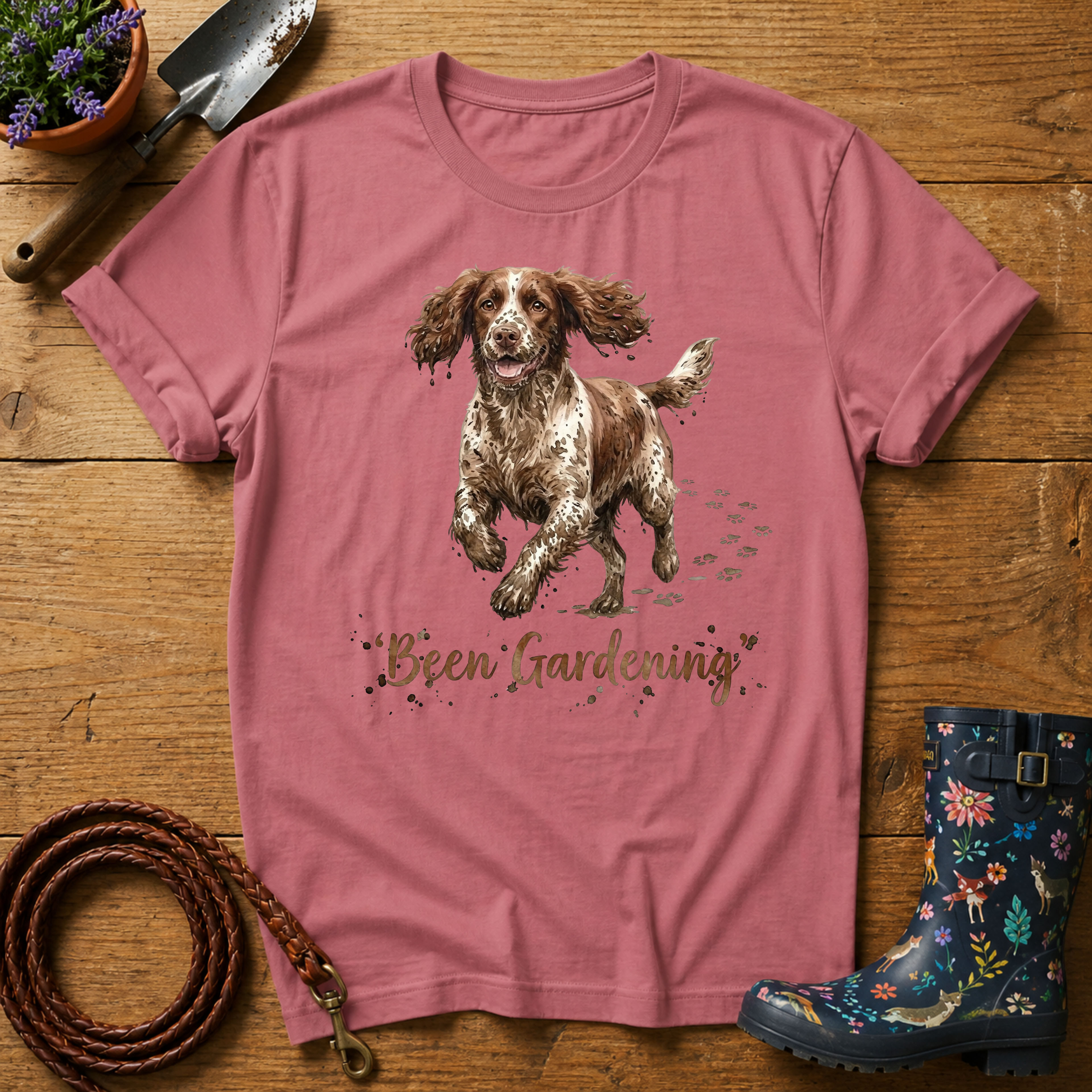 Cocker Spaniel 'Been Gardening' T-shirt