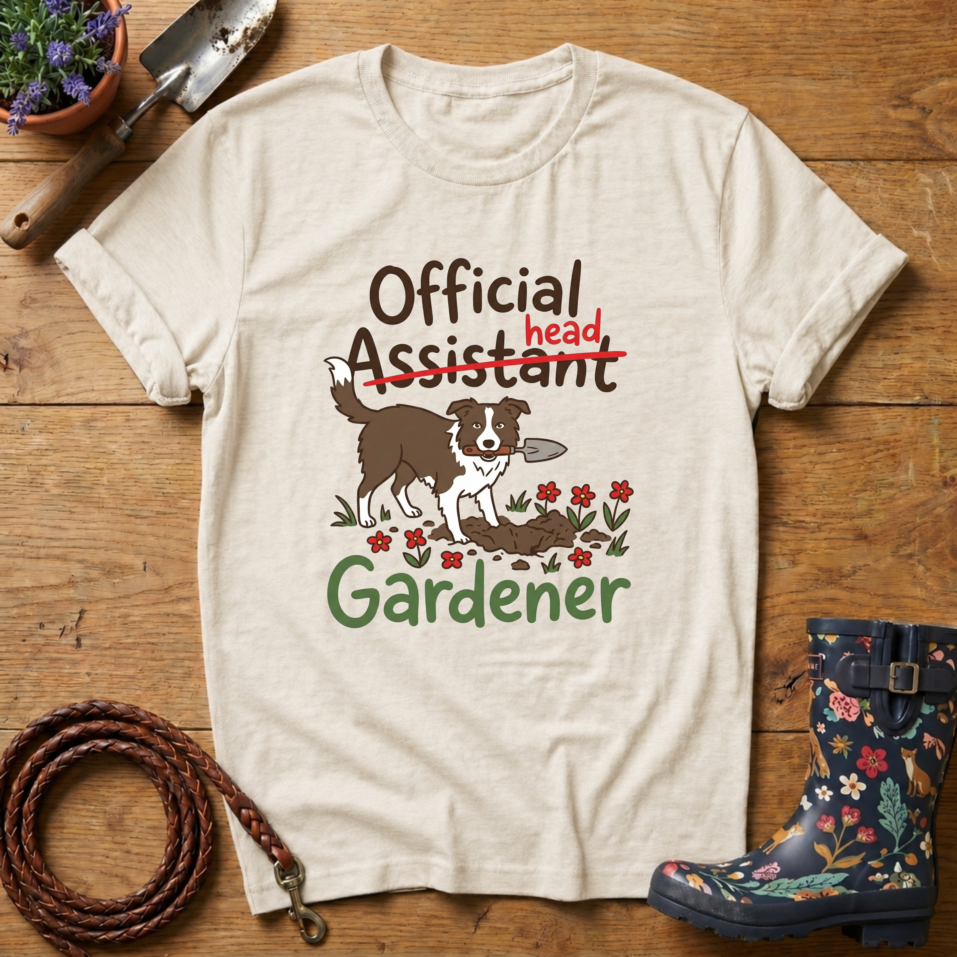 Boarder Collie Official Head Gardener T-shirt