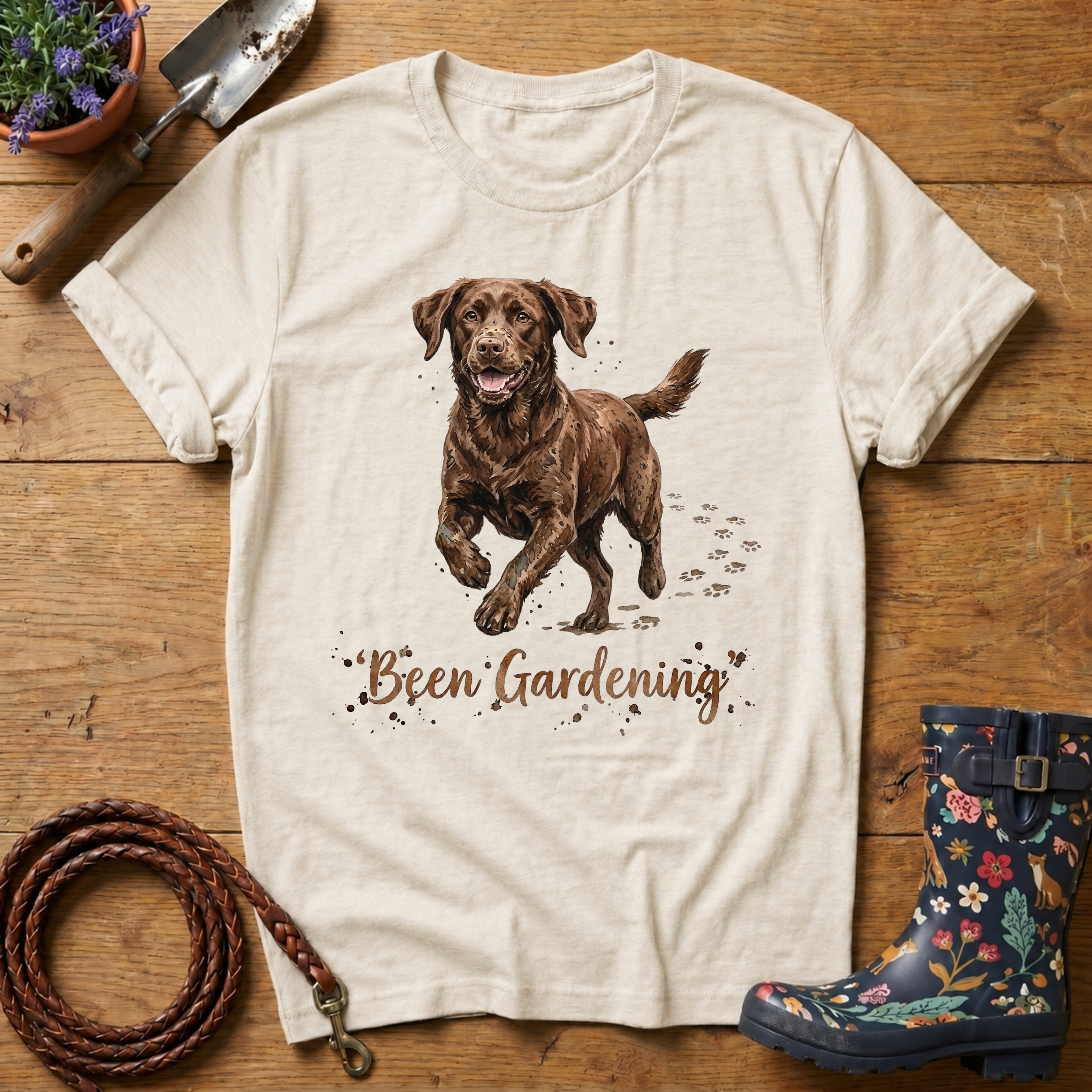 Chocolate Lab 'Been Gardening' T-shirt