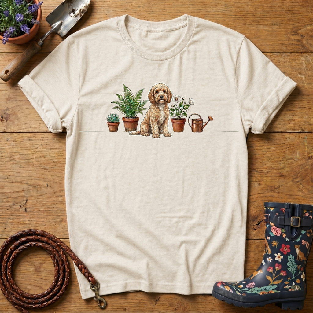 Cockapoo with Potted Plants T-shirt