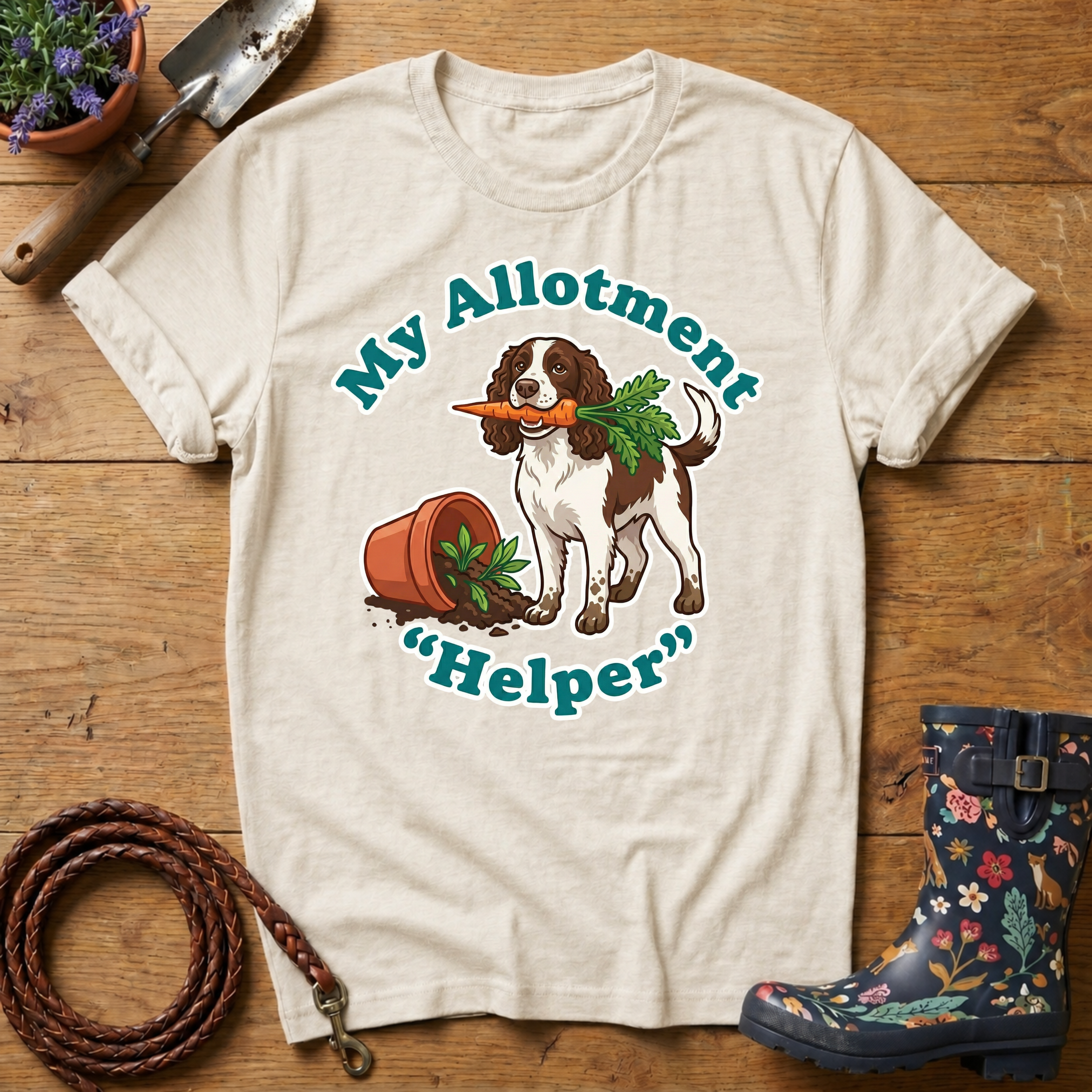 Spaniel My Allotment 'Helper' T-shirt