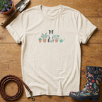 Boarder Collie Pot Plants Watercolour T-shirt