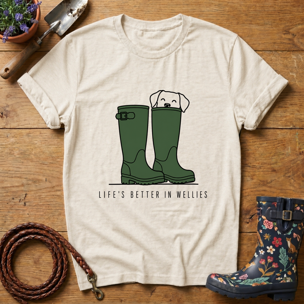 Life's Better In Wellies (green) T-shirt