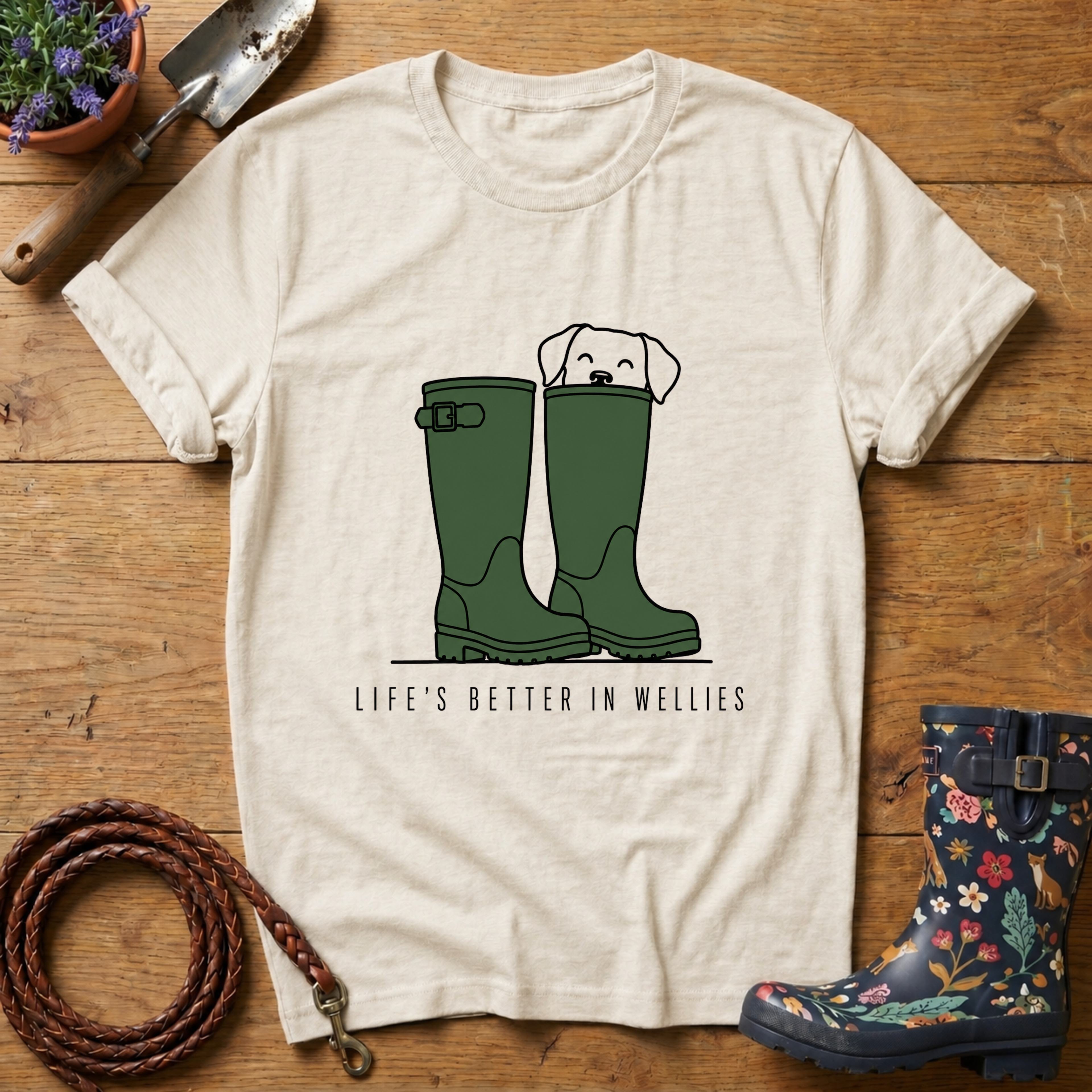Life's Better In Wellies (green) T-shirt