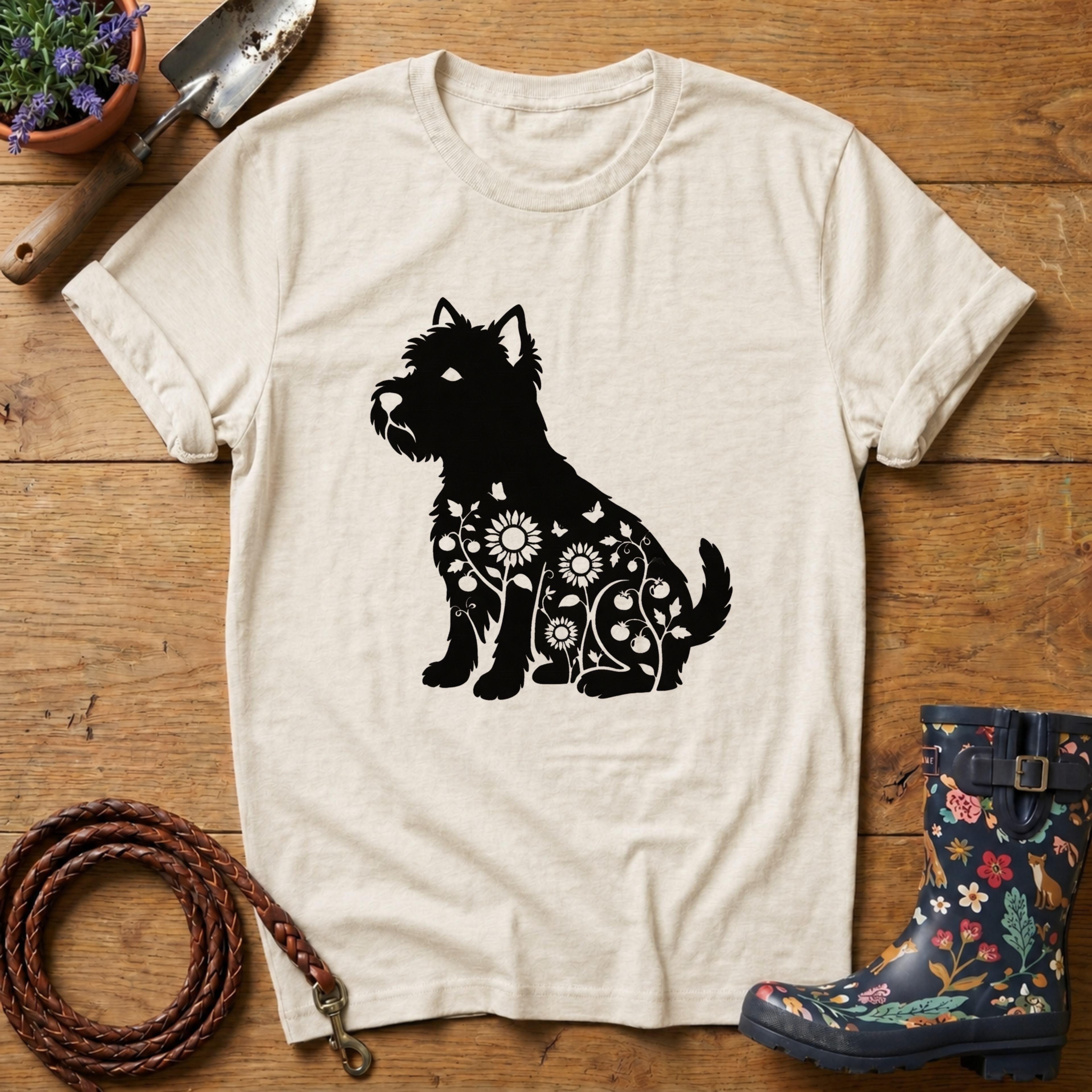 Westie Sunflowers & Butterflies T-shirt