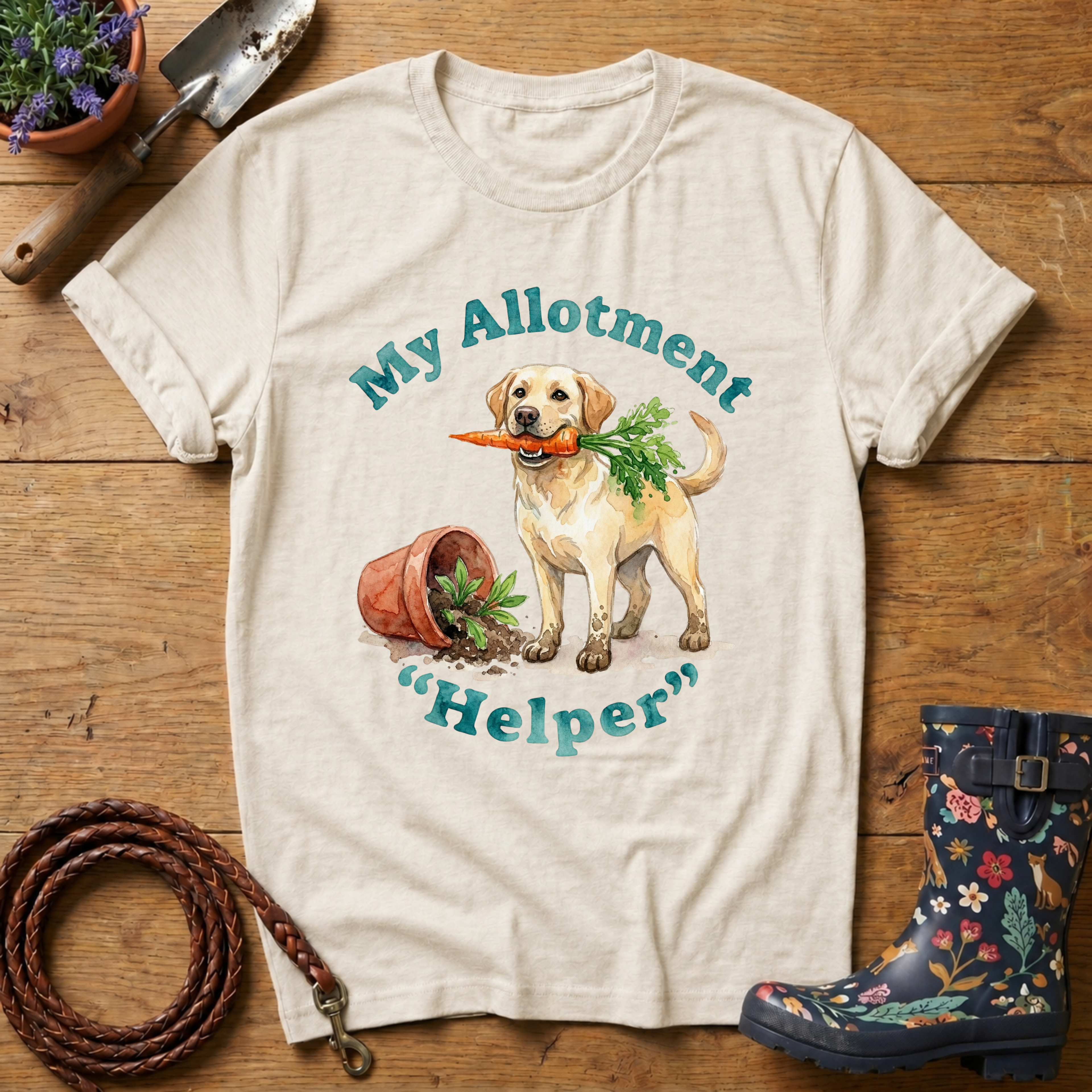 Labrador Allotment 'Helper' (watercolour) T-shirt