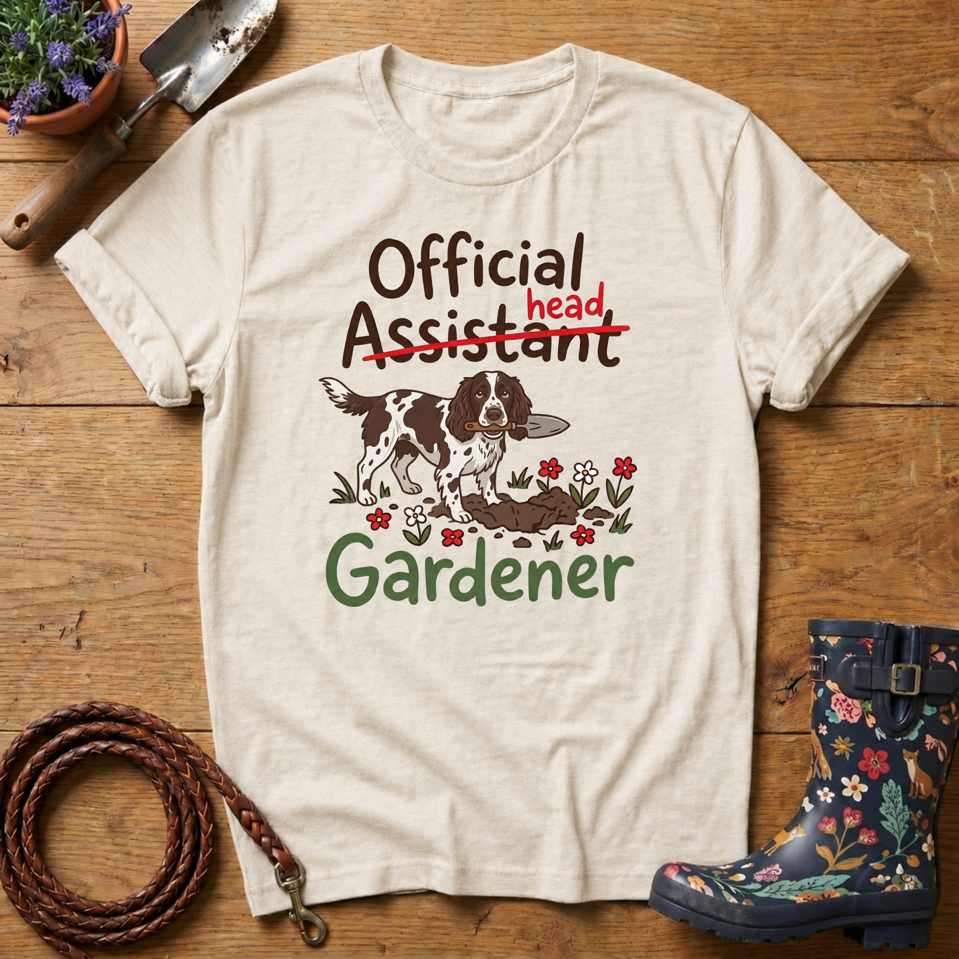Spaniel Official Head Gardener T-shirt