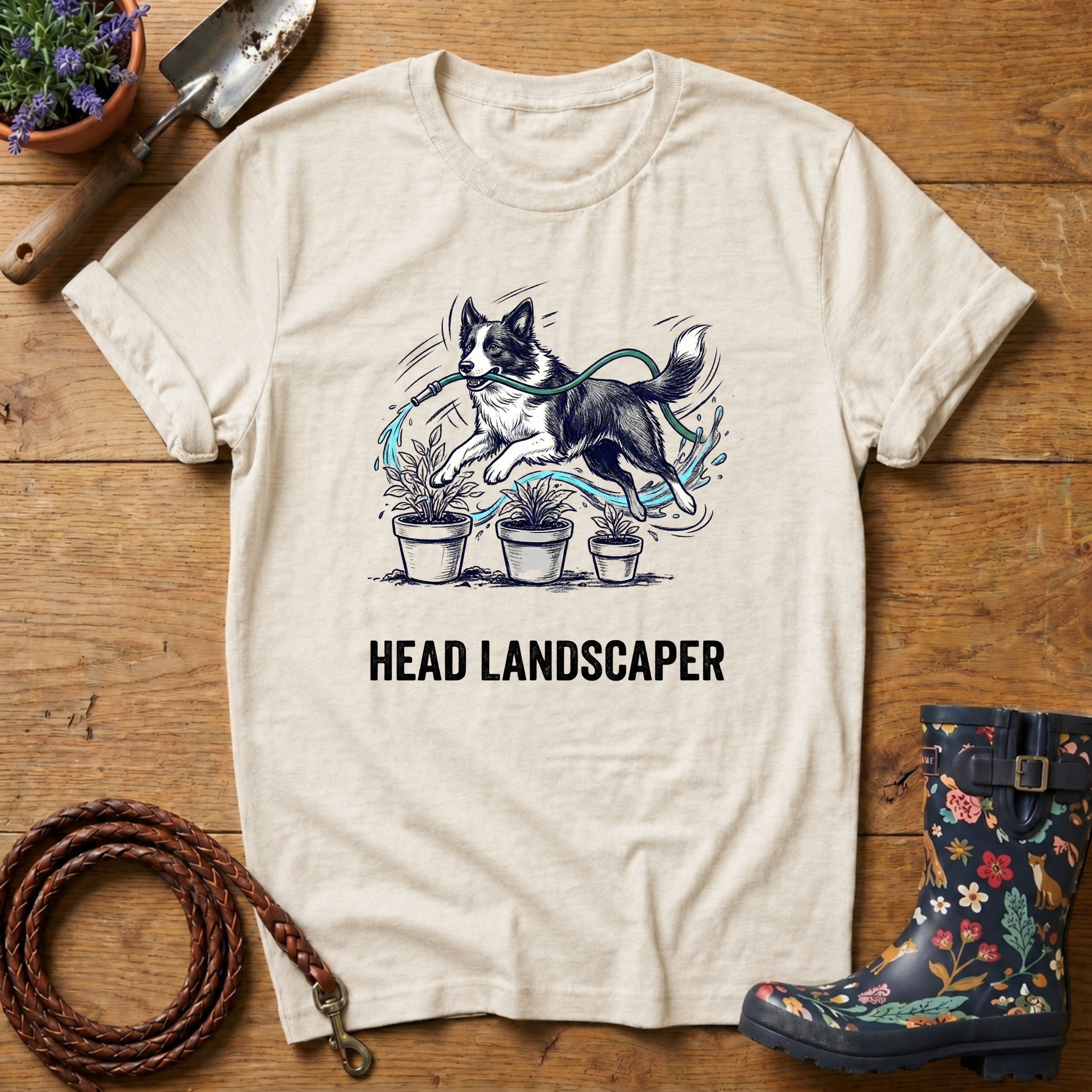 Collie Head Gardener T-shirt