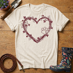 Rustic Vine Heart Paw Print T-shirt