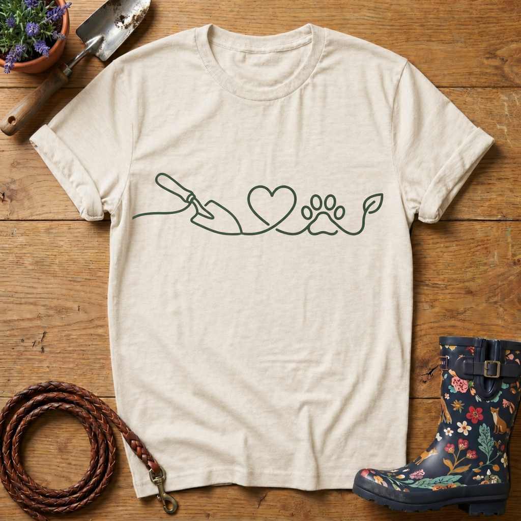 Trowel Heart Paw Vector T-shirt