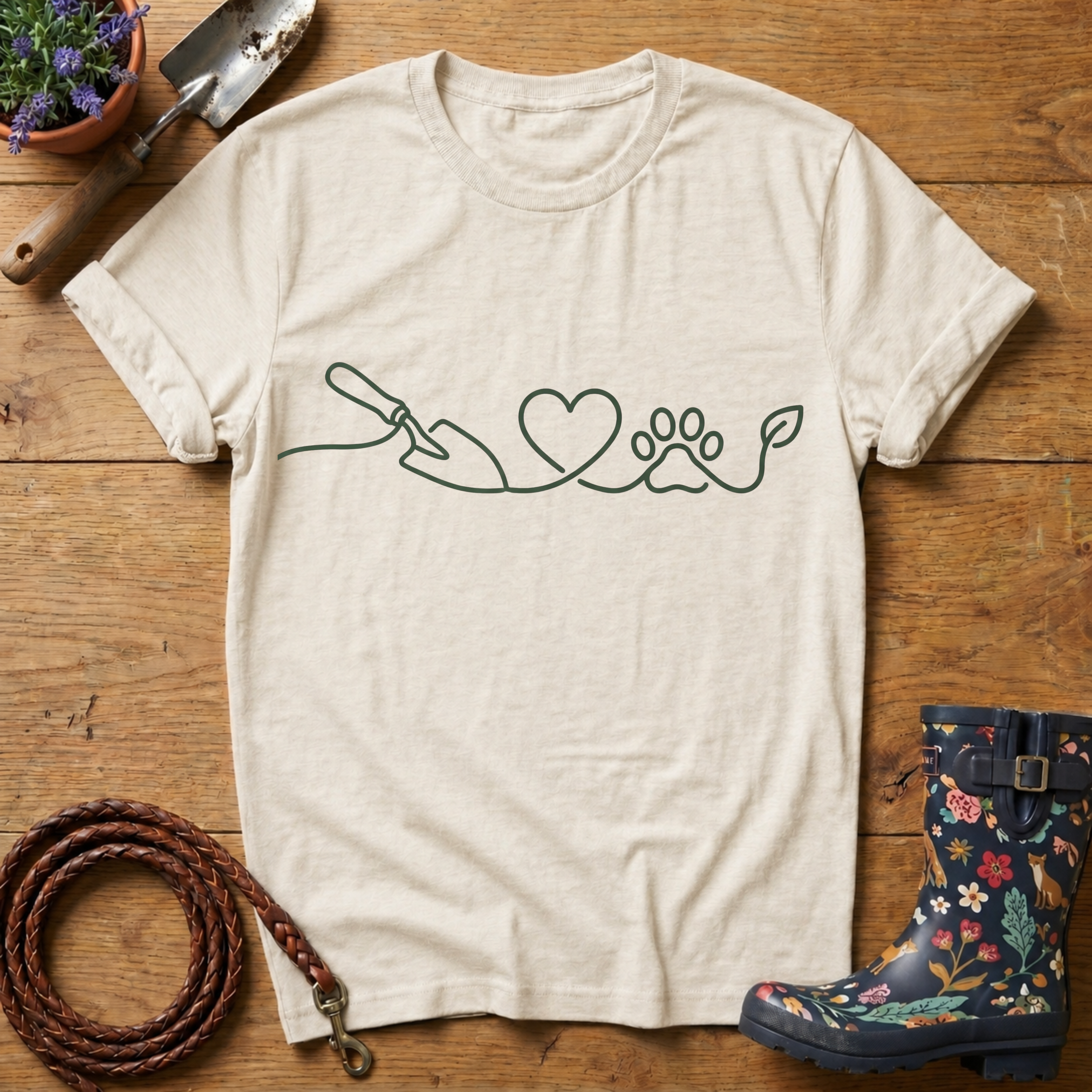 Trowel Heart Paw Vector T-shirt