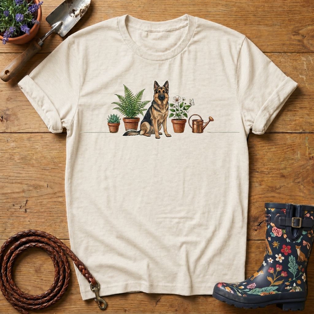 GSD Pot Plants & Watering can T-shirt