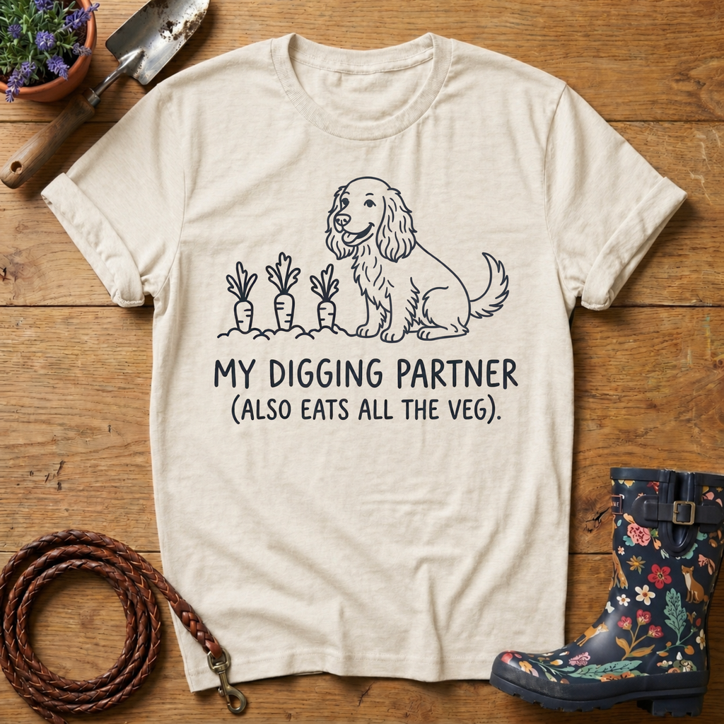 Spaniel 'Digging Partner' T-shirt