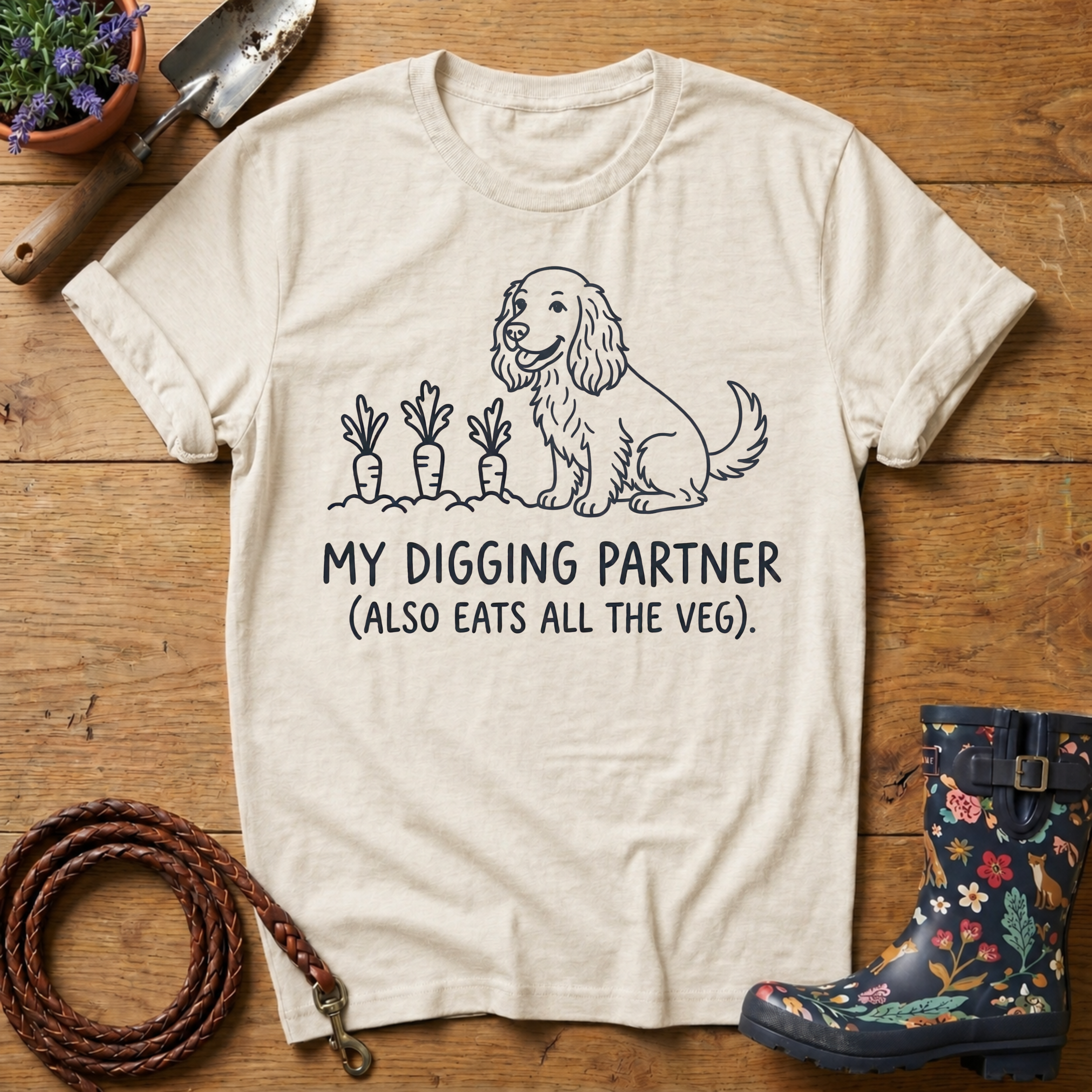 Spaniel 'Digging Partner' T-shirt