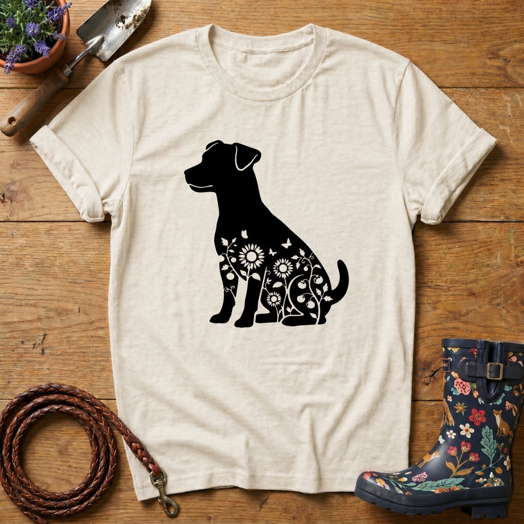 Jack Russel Sunflowers & Butterflies T-shirt