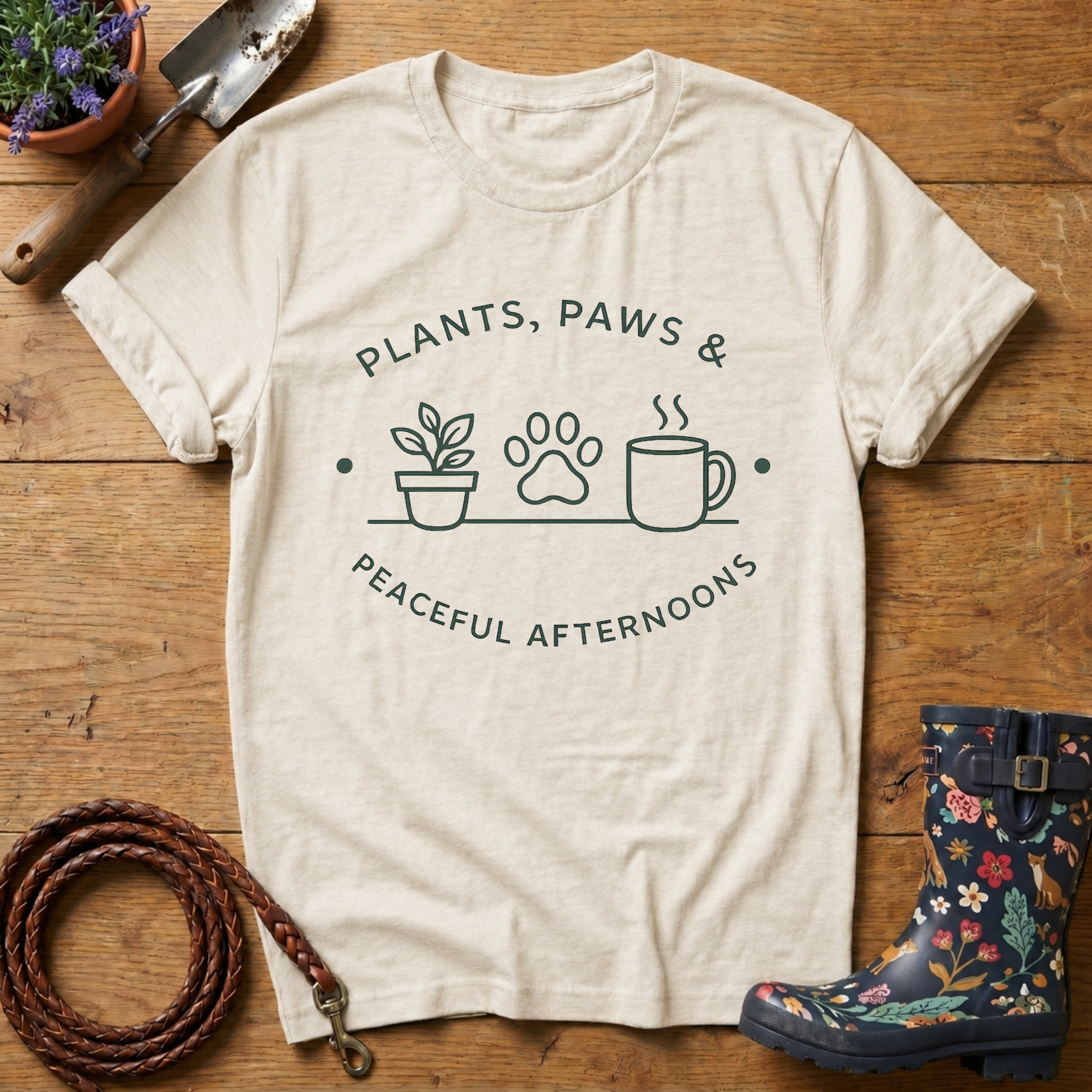 Plants, Paws & Peace T-shirt