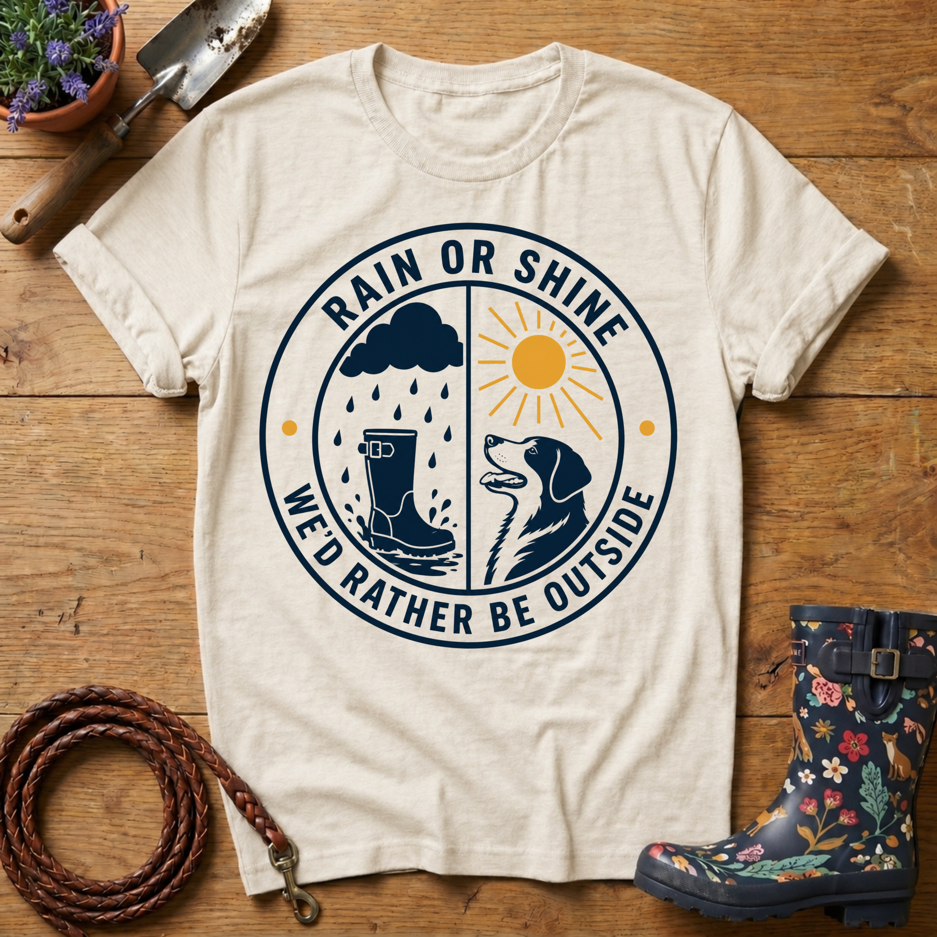 Rain or Shine We'd Rather Be Outside T-shirt