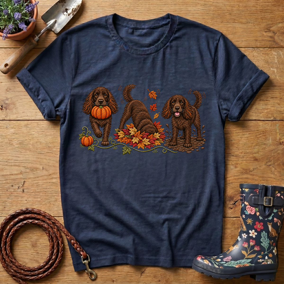 Autumn Spaniel (liver embroidery effect)