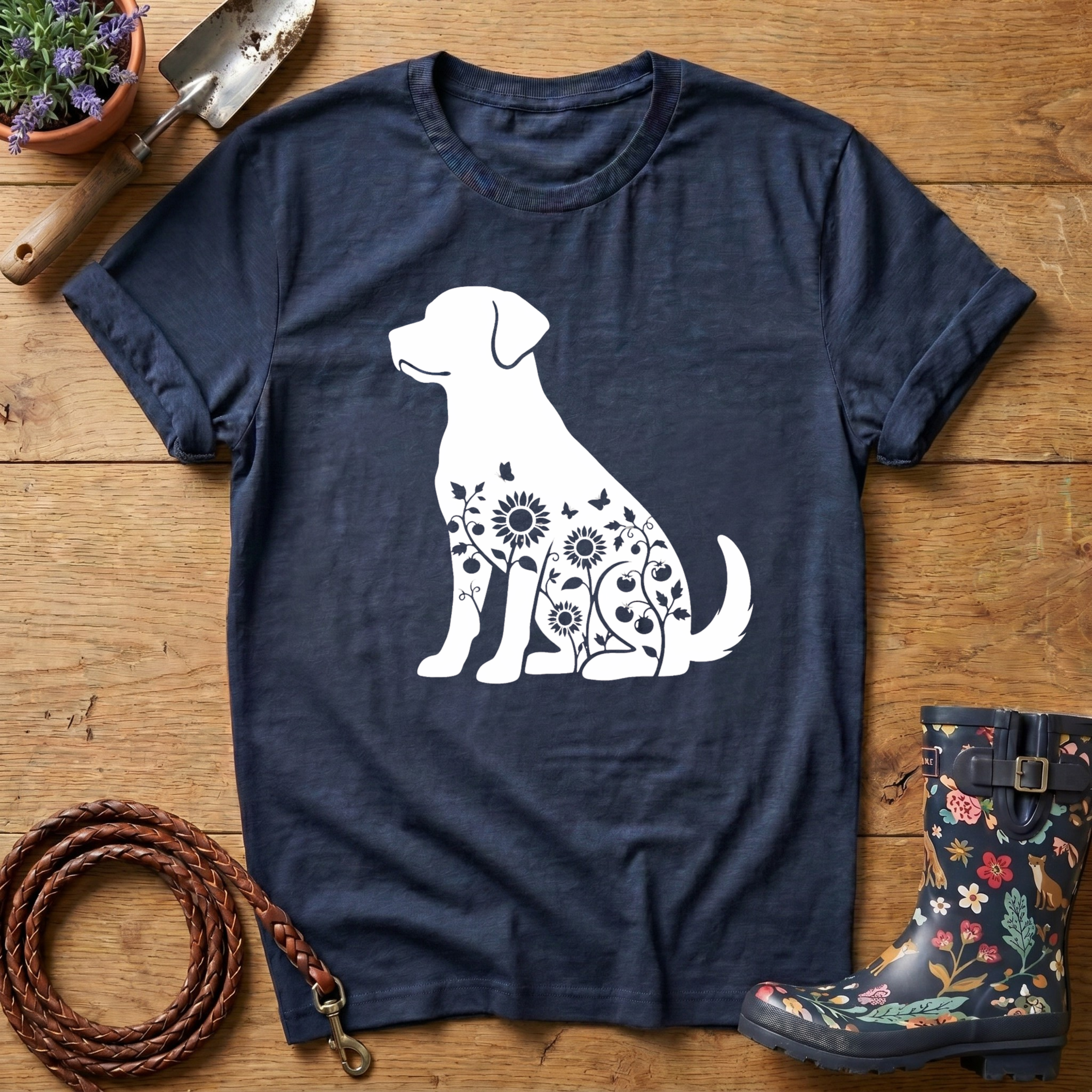 Labrador Sunflowers & Butterflies T-shirt