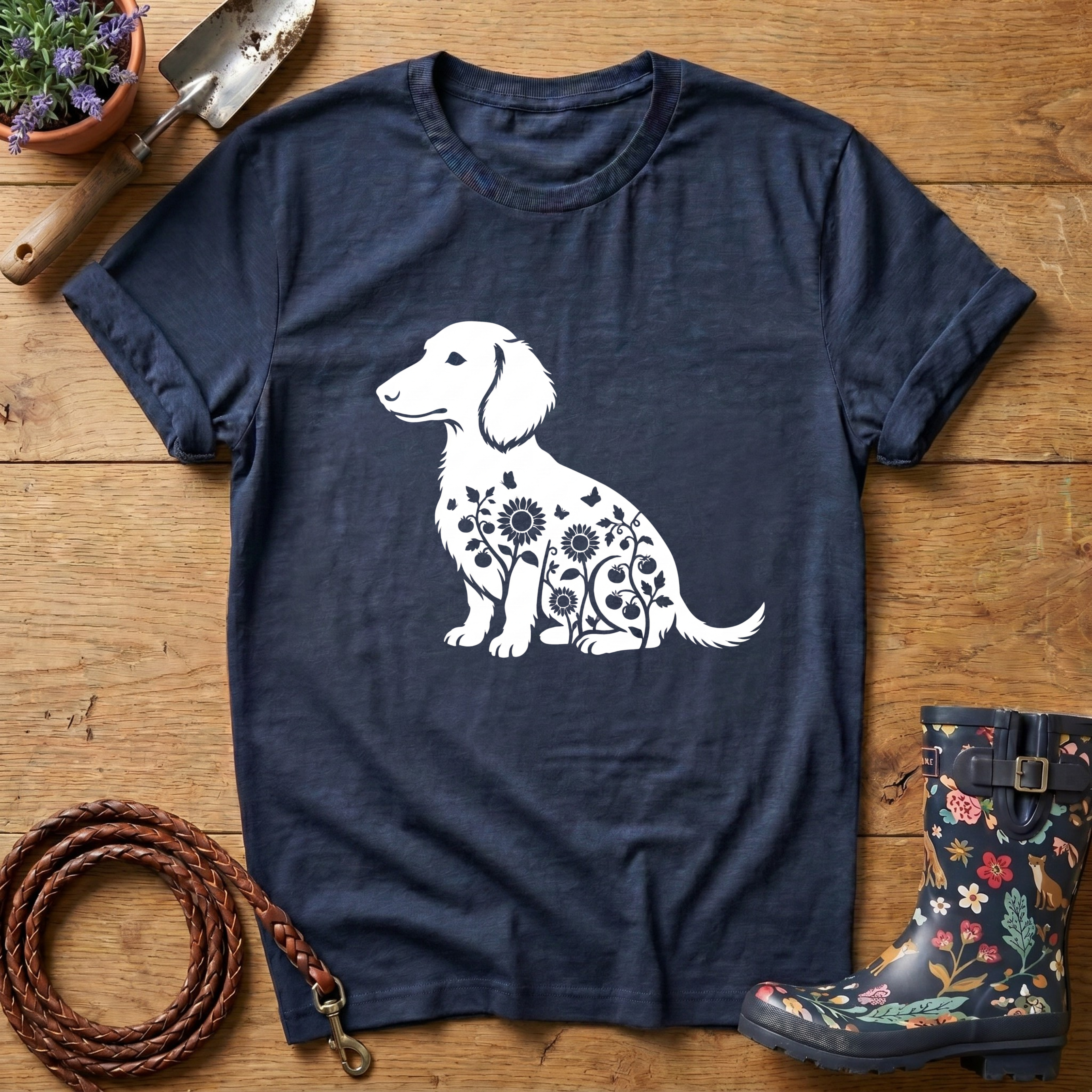 Dachshund Sunflowers & Butterfly T-shirt