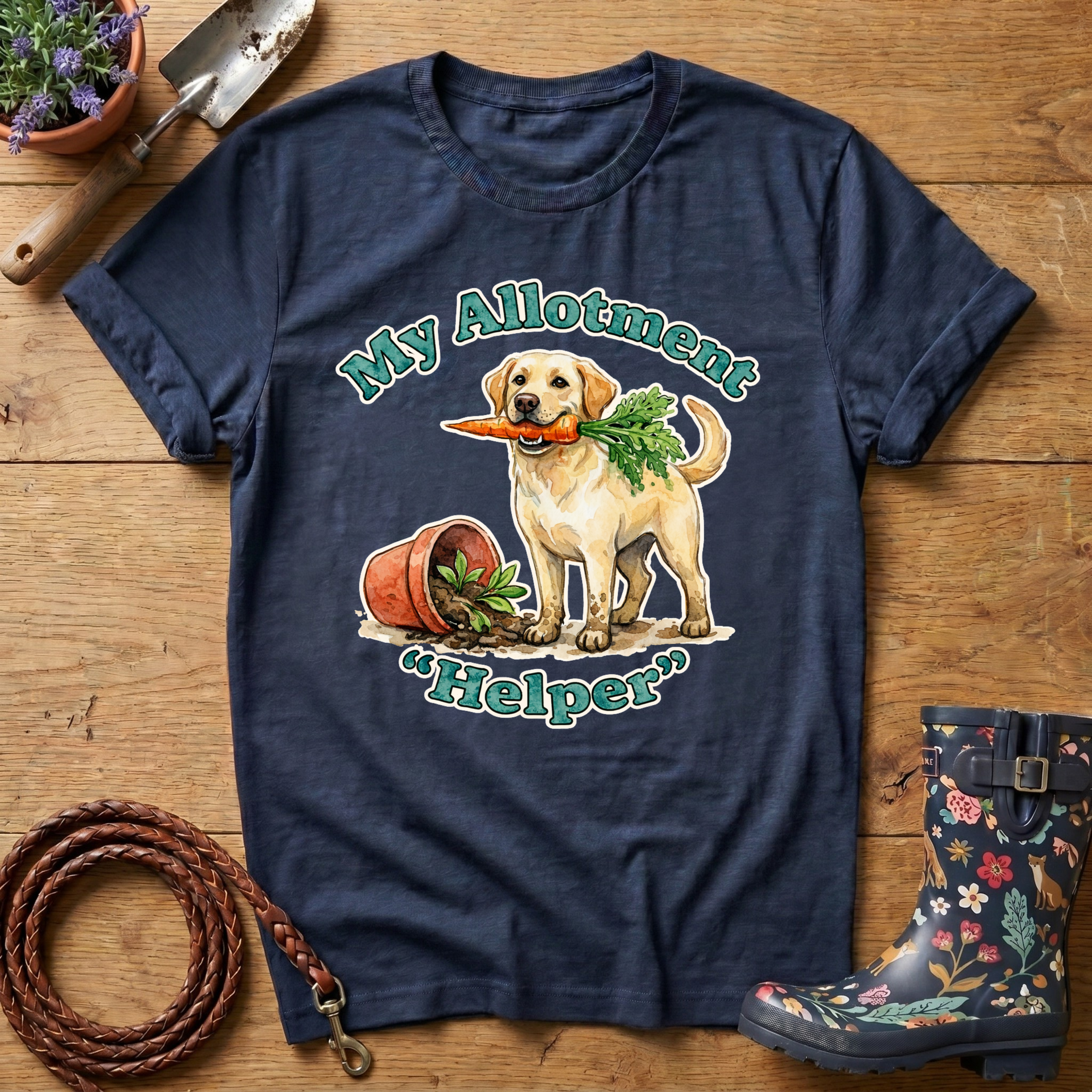 Labrador Allotment 'Helper' (watercolour) T-shirt