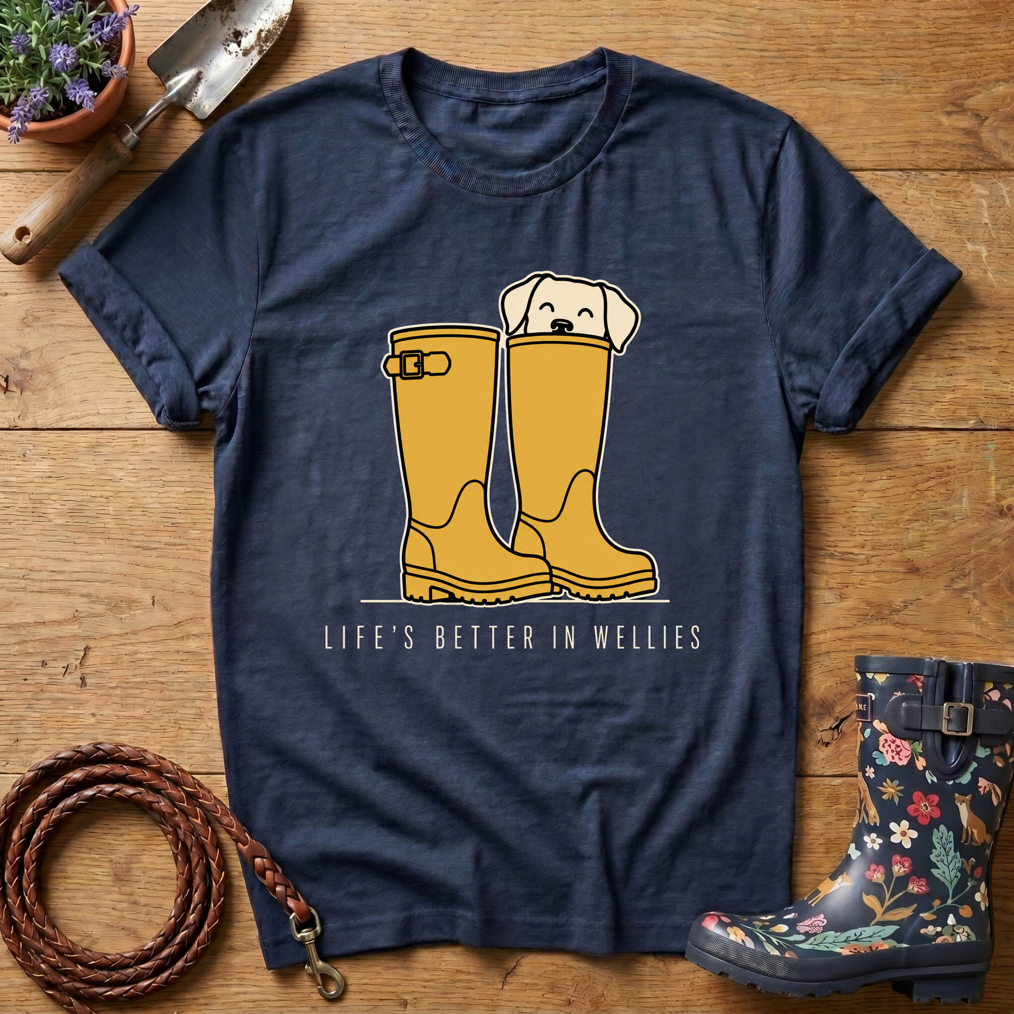 Life's Better In Wellies (yellow) T-shirt