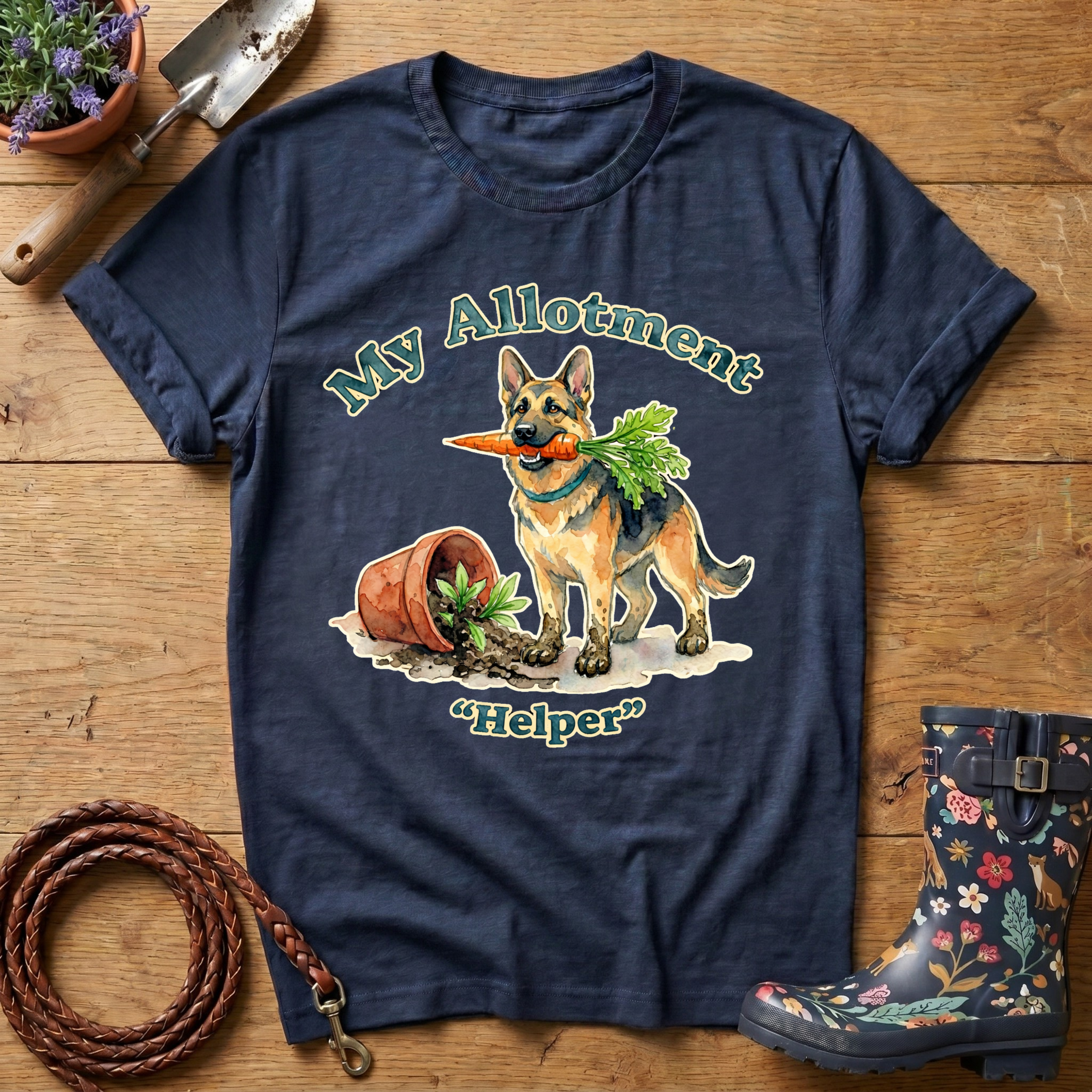 GSD My Allotment Helper Watercolour T-shirt