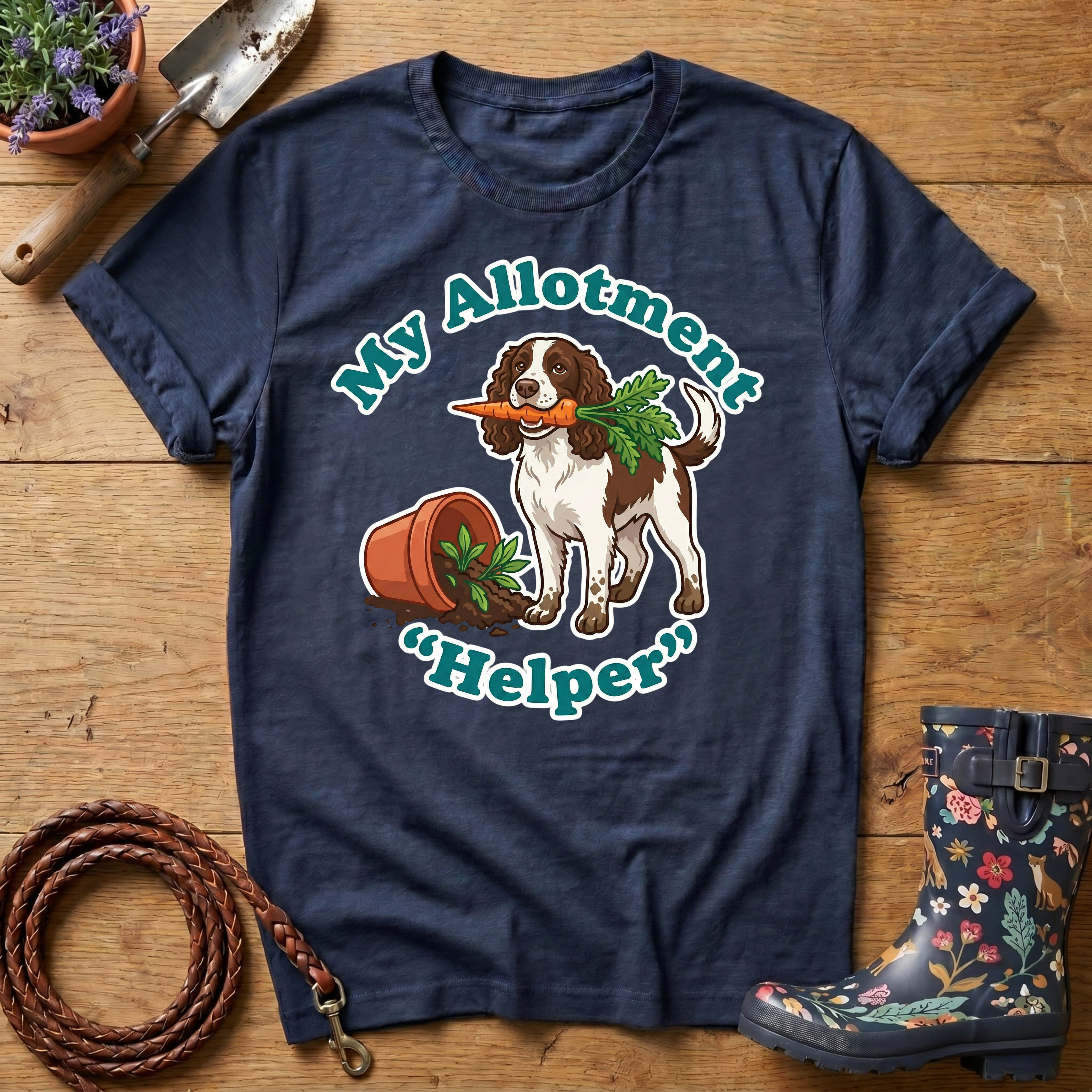 Spaniel My Allotment 'Helper' T-shirt