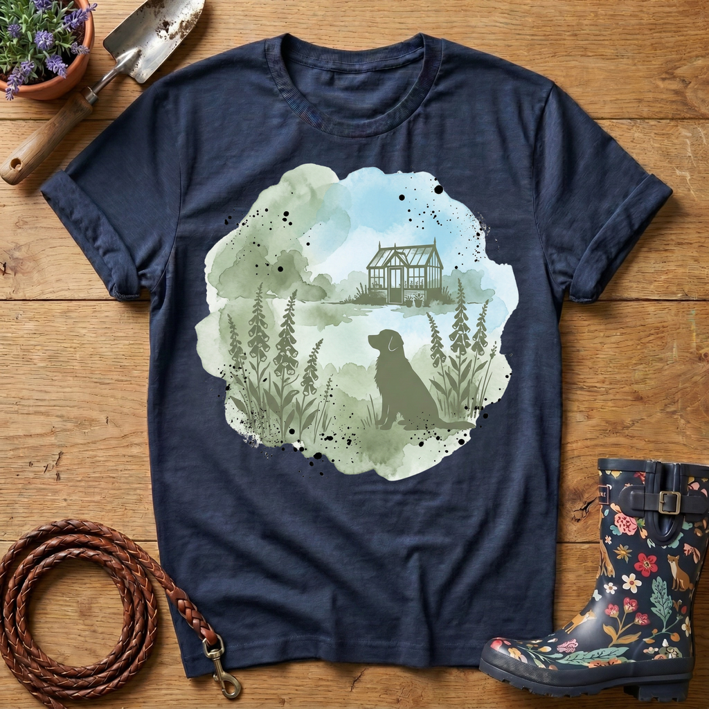 Labrador In The Garden Watercolour T-shirt
